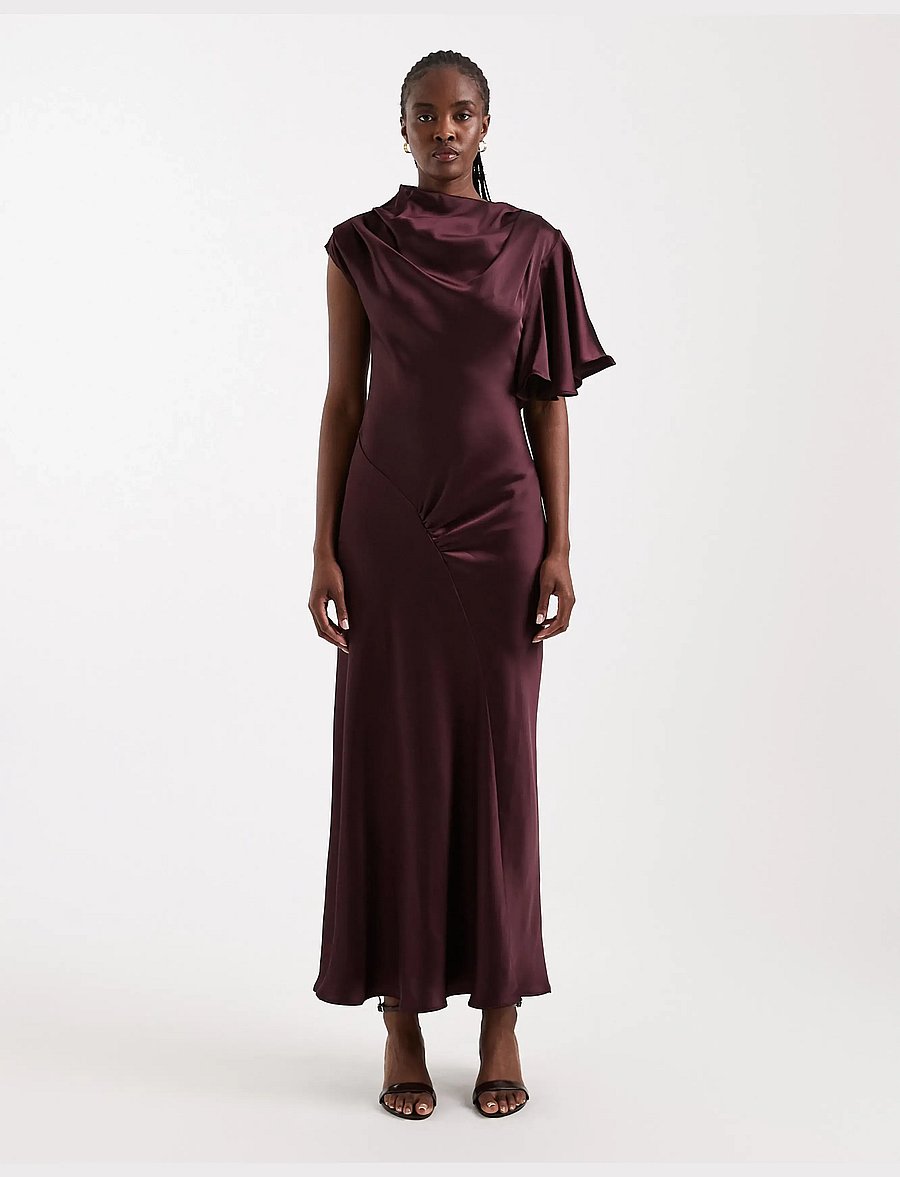 Topshop - TSCINDY ONE SHOULDER MAXI DRESS WVN - maxiklänningar - plum purple - 0