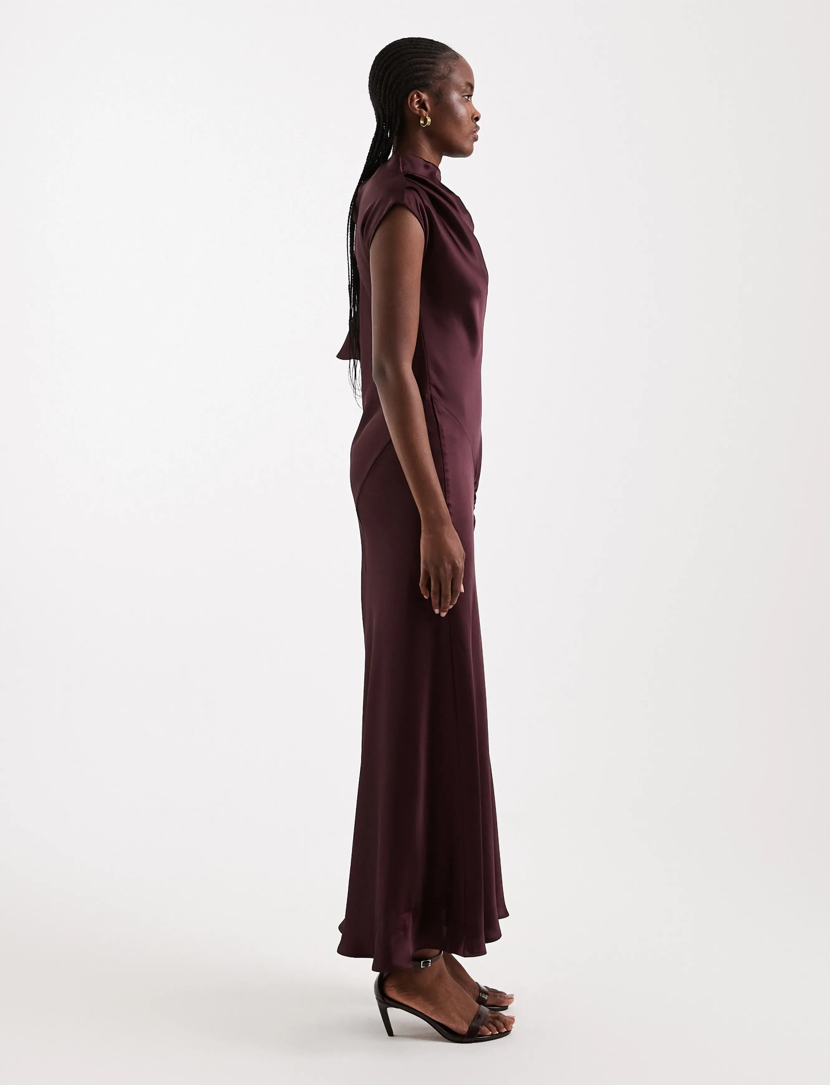Topshop - TSCINDY ONE SHOULDER MAXI DRESS WVN - maxiklänningar - plum purple - 4
