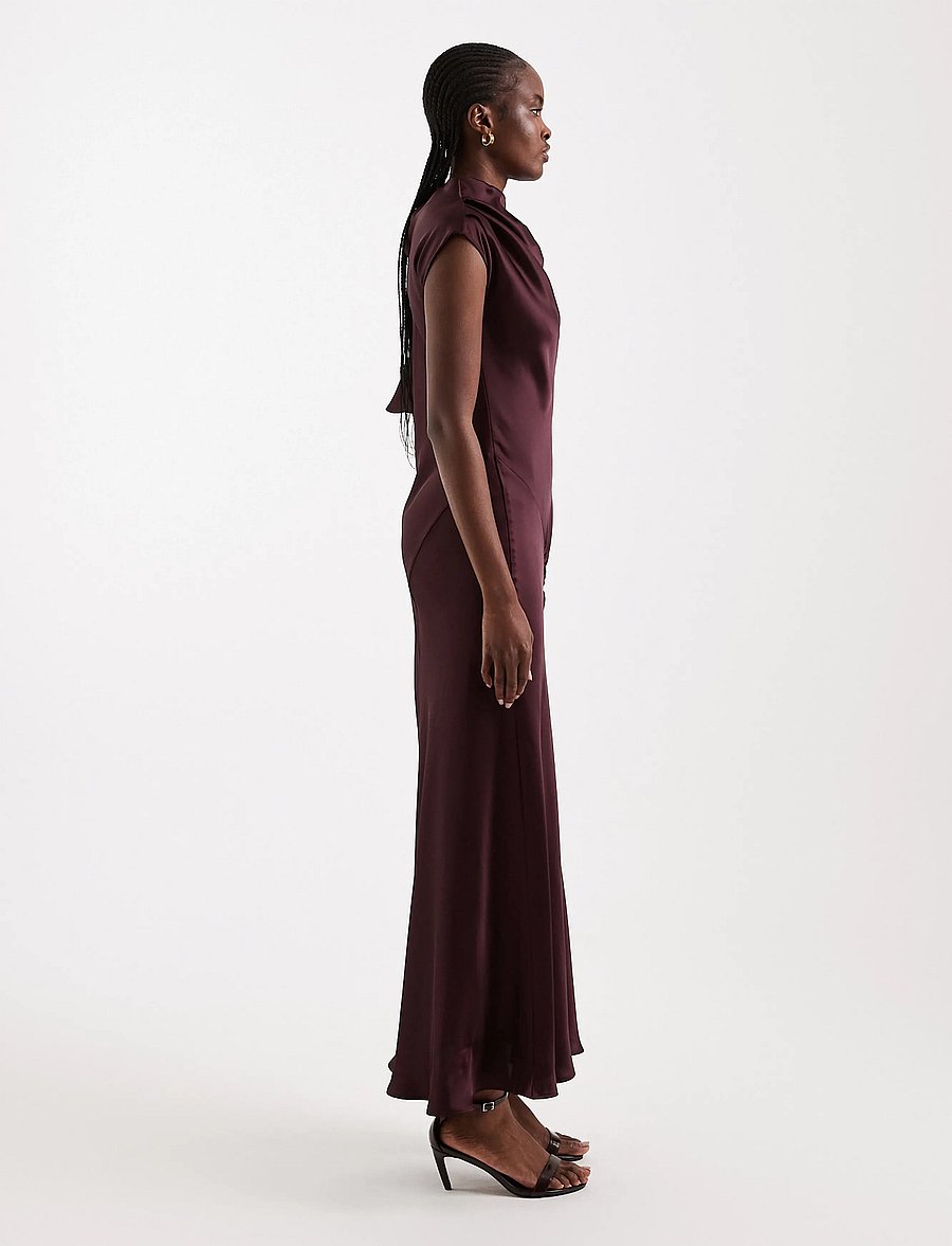 Topshop - TSCINDY ONE SHOULDER MAXI DRESS WVN - maxiklänningar - plum purple - 4