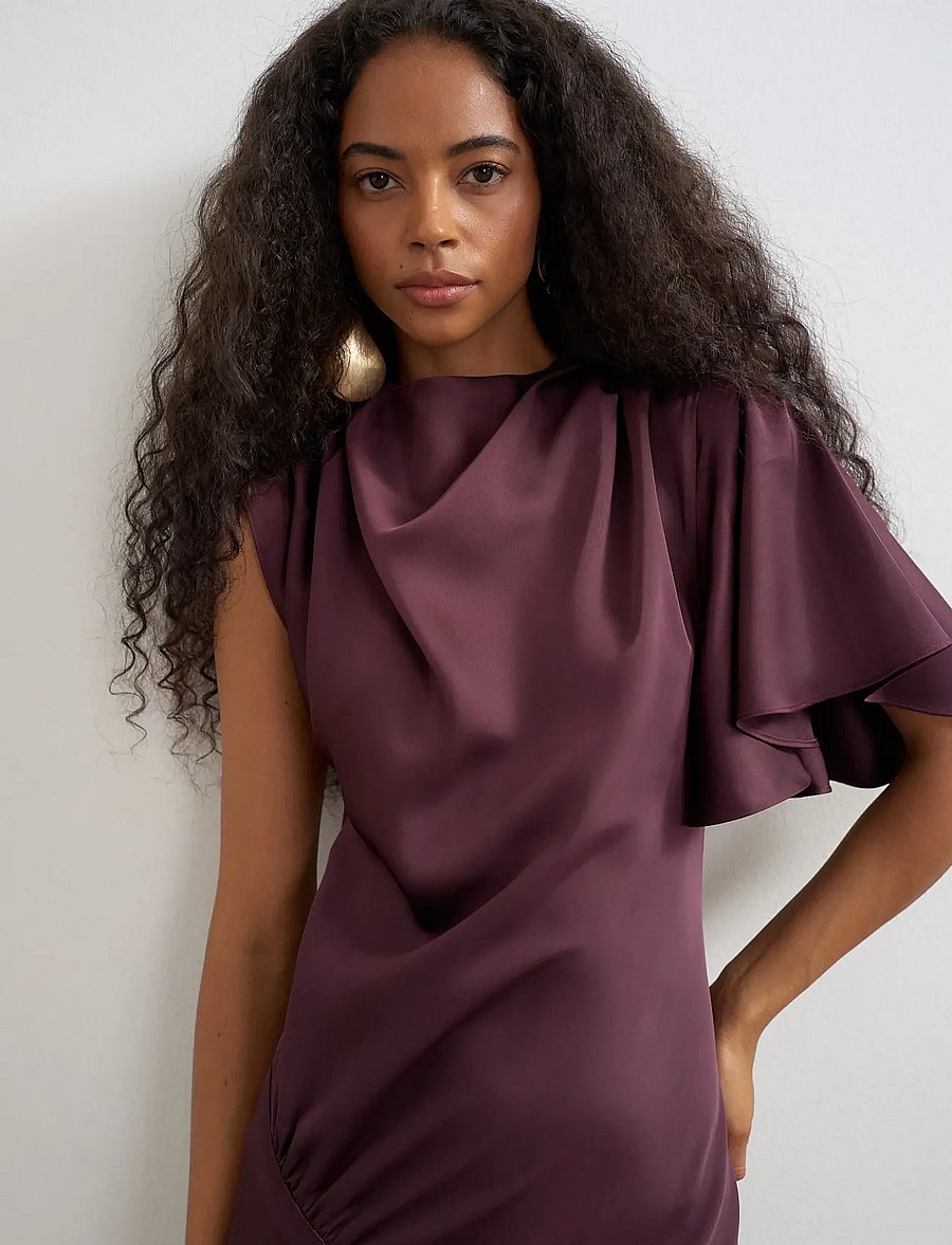 Topshop - TSCINDY ONE SHOULDER MAXI DRESS WVN - maxikleider - plum purple - 5