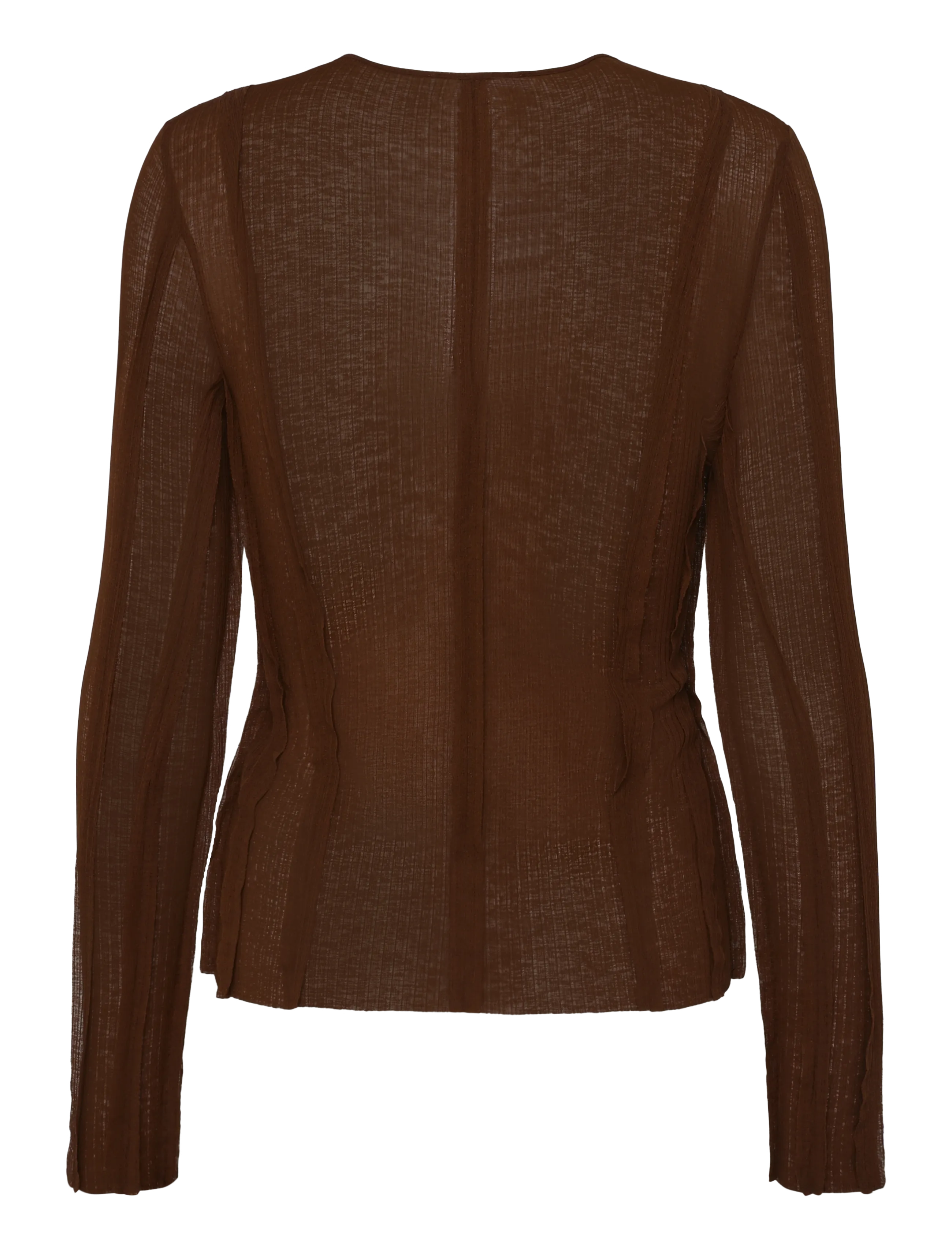 Topshop - TSBELMA L/S O-NECK SHEER TOP JRS - rust - 2