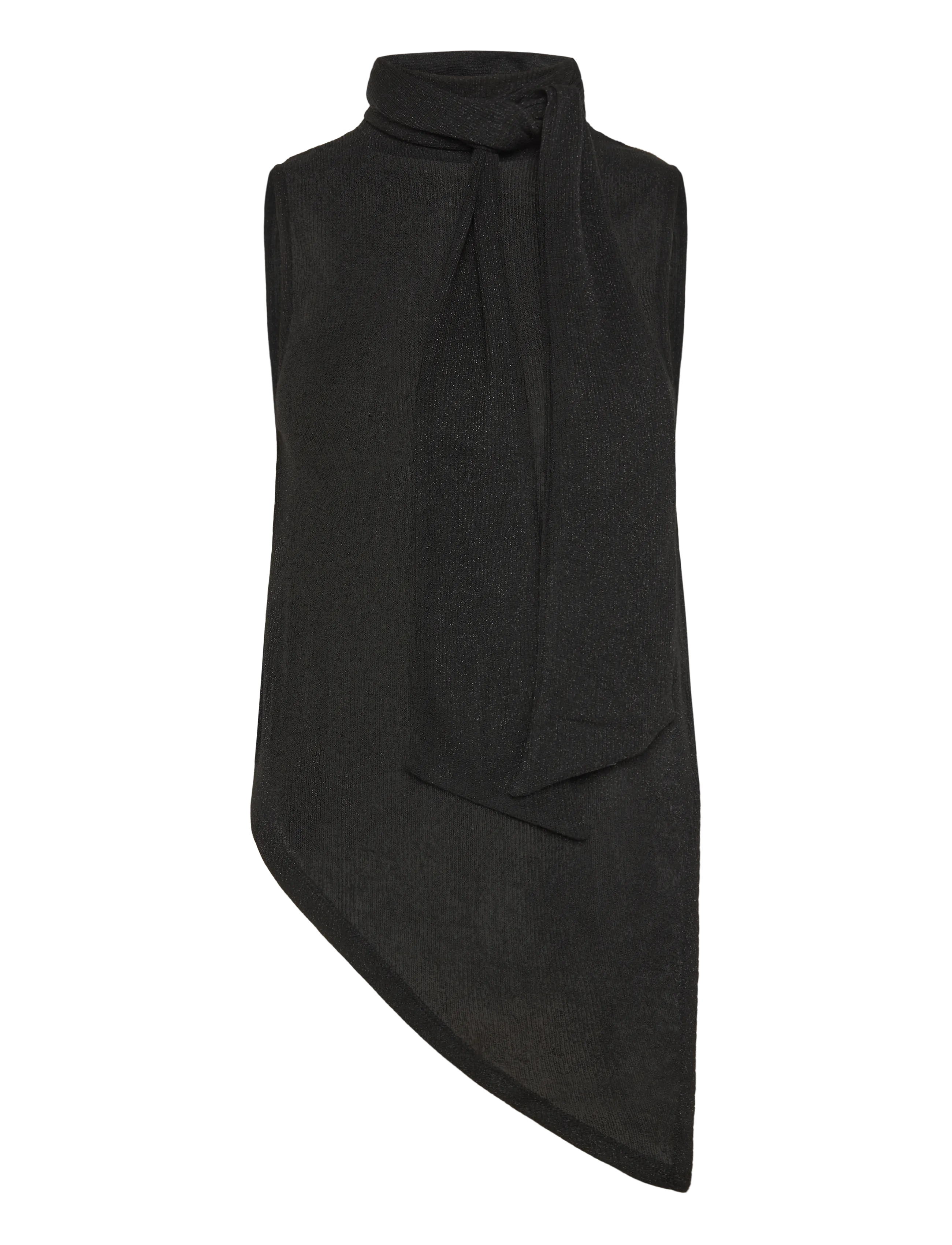 Topshop TSBETSY L/S HIGH NECK SCARF TOP JRS - Clothing - JET BLACK / black