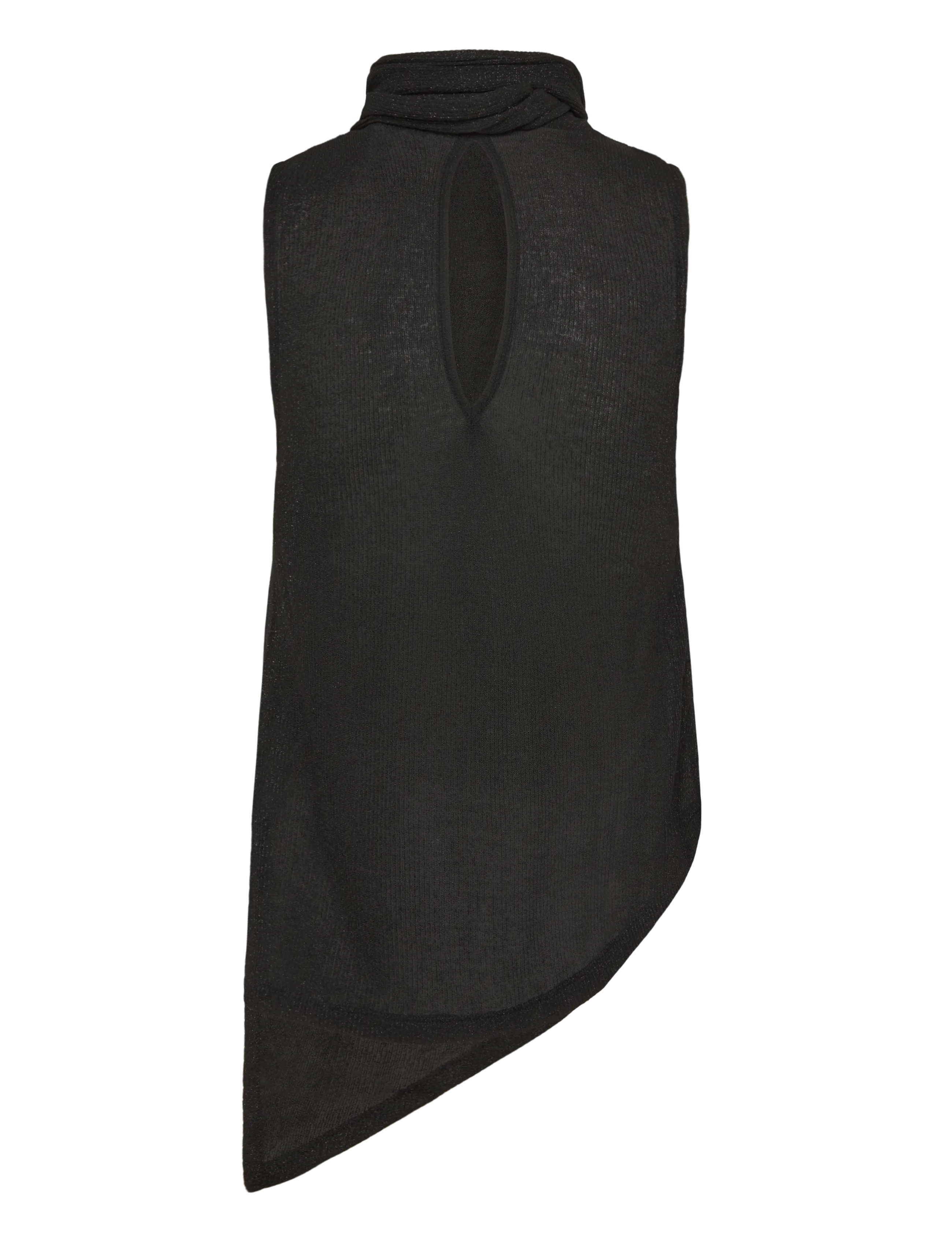 Topshop - TSBETSY L/S HIGH NECK SCARF TOP JRS - sleeveless tops - jet black - 2