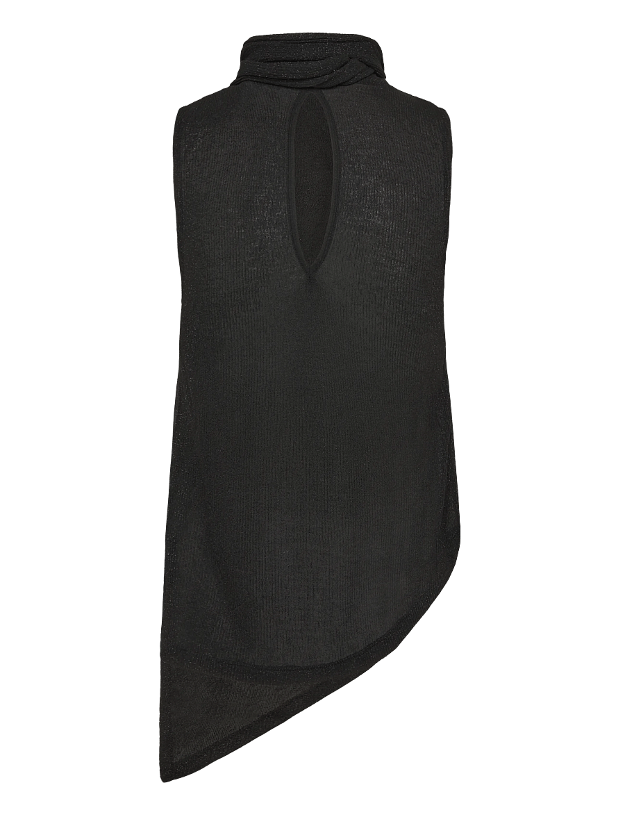 Topshop - TSBETSY L/S HIGH NECK SCARF TOP JRS - sleeveless tops - jet black - 2