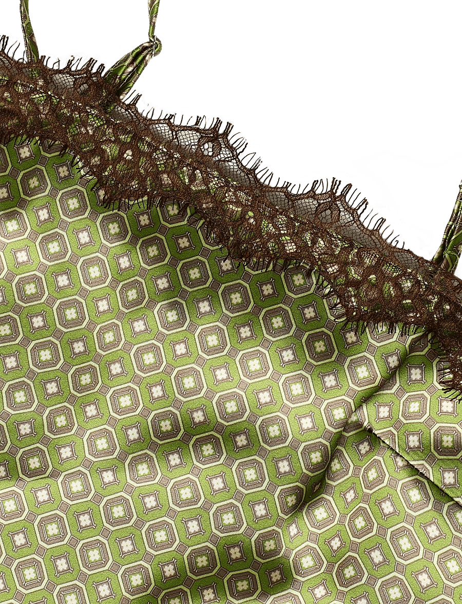 Topshop - TSDENIJA LACE TRIM CAMI WVN - Ärmellose tops - green olive - 5