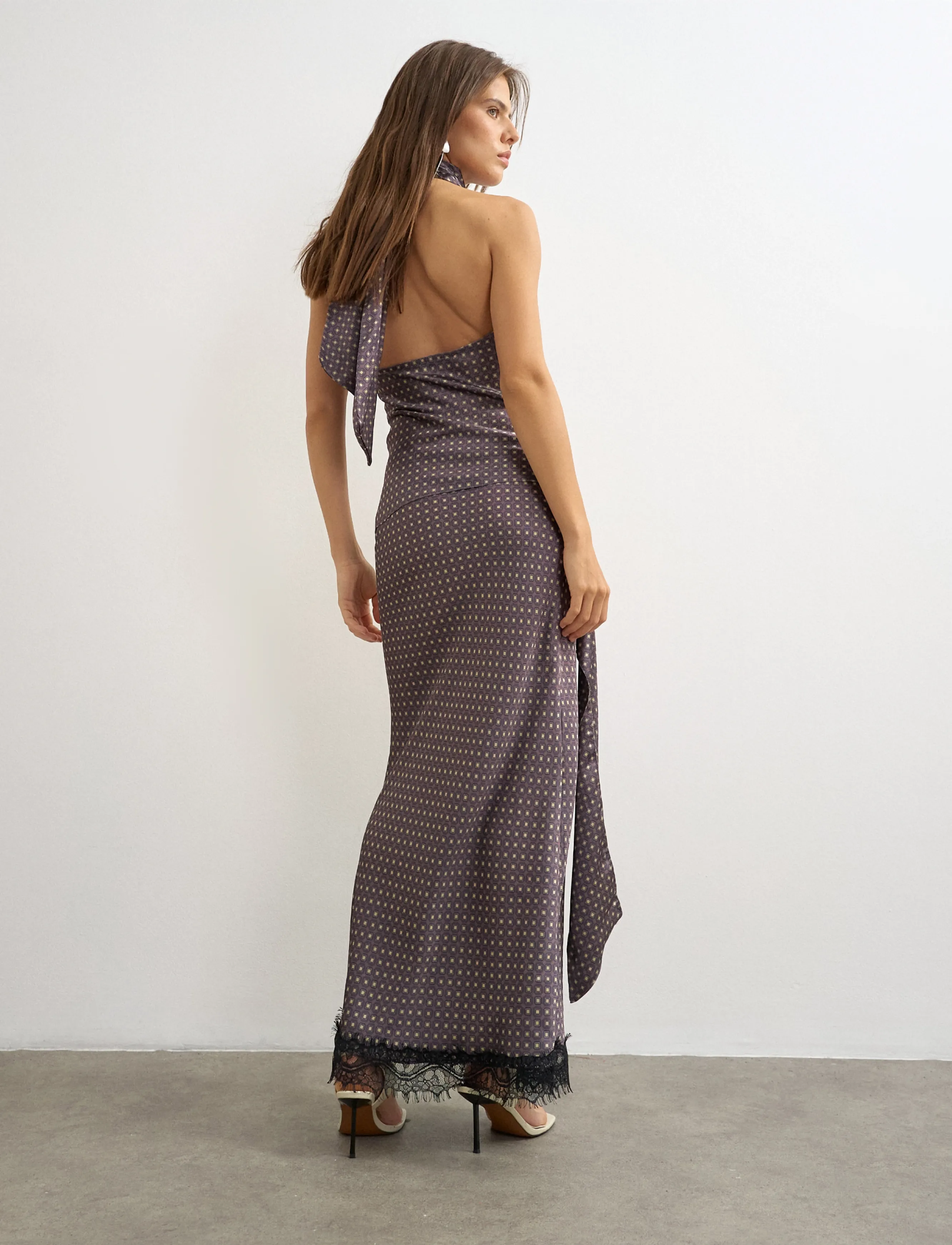 Topshop - TSDANITA SATIN LACE TRIM MAXI SKIRT WVN - satinröcke - chocolate lab - 3