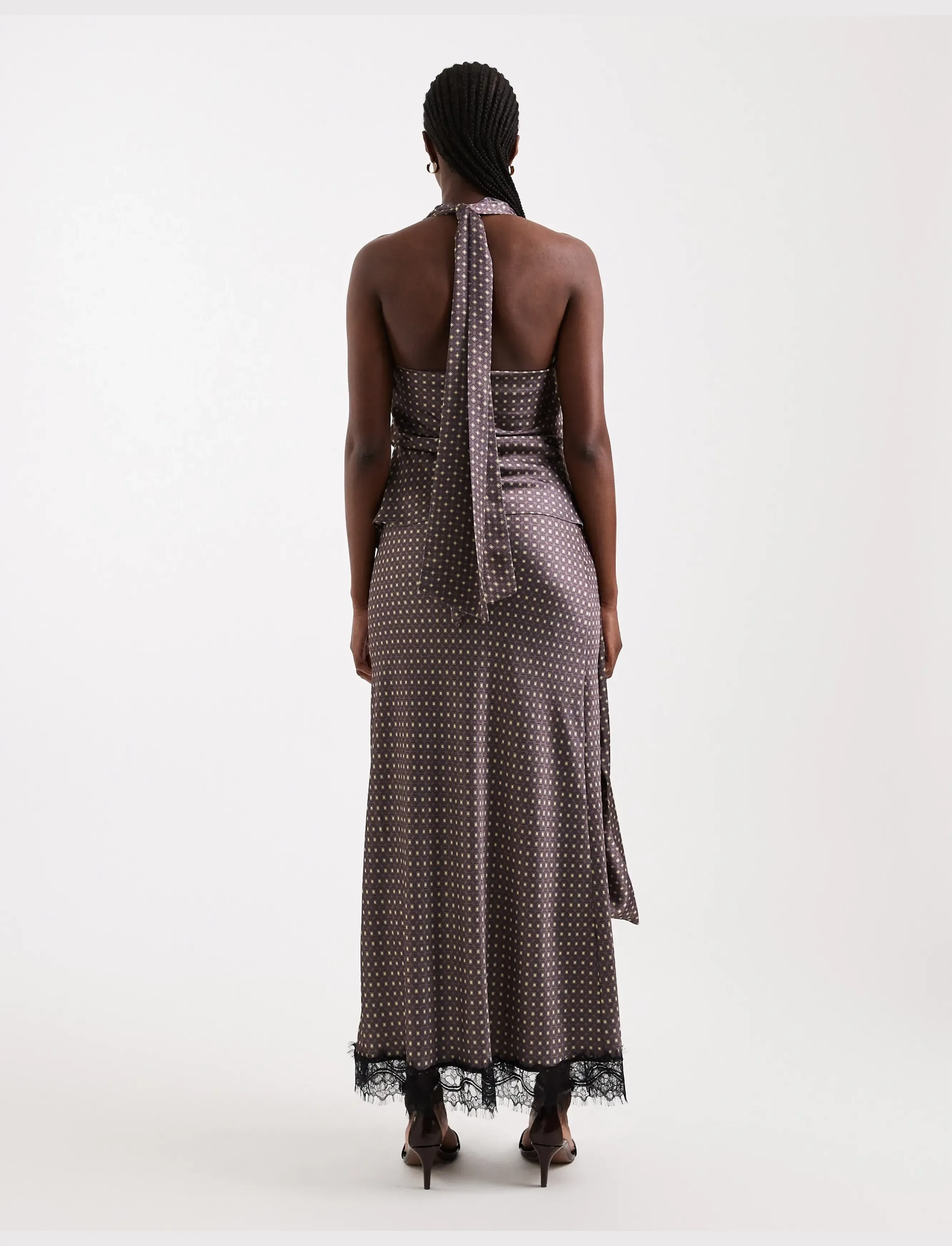 Topshop - TSDANITA SATIN LACE TRIM MAXI SKIRT WVN - satiinseelikud - chocolate lab - 3