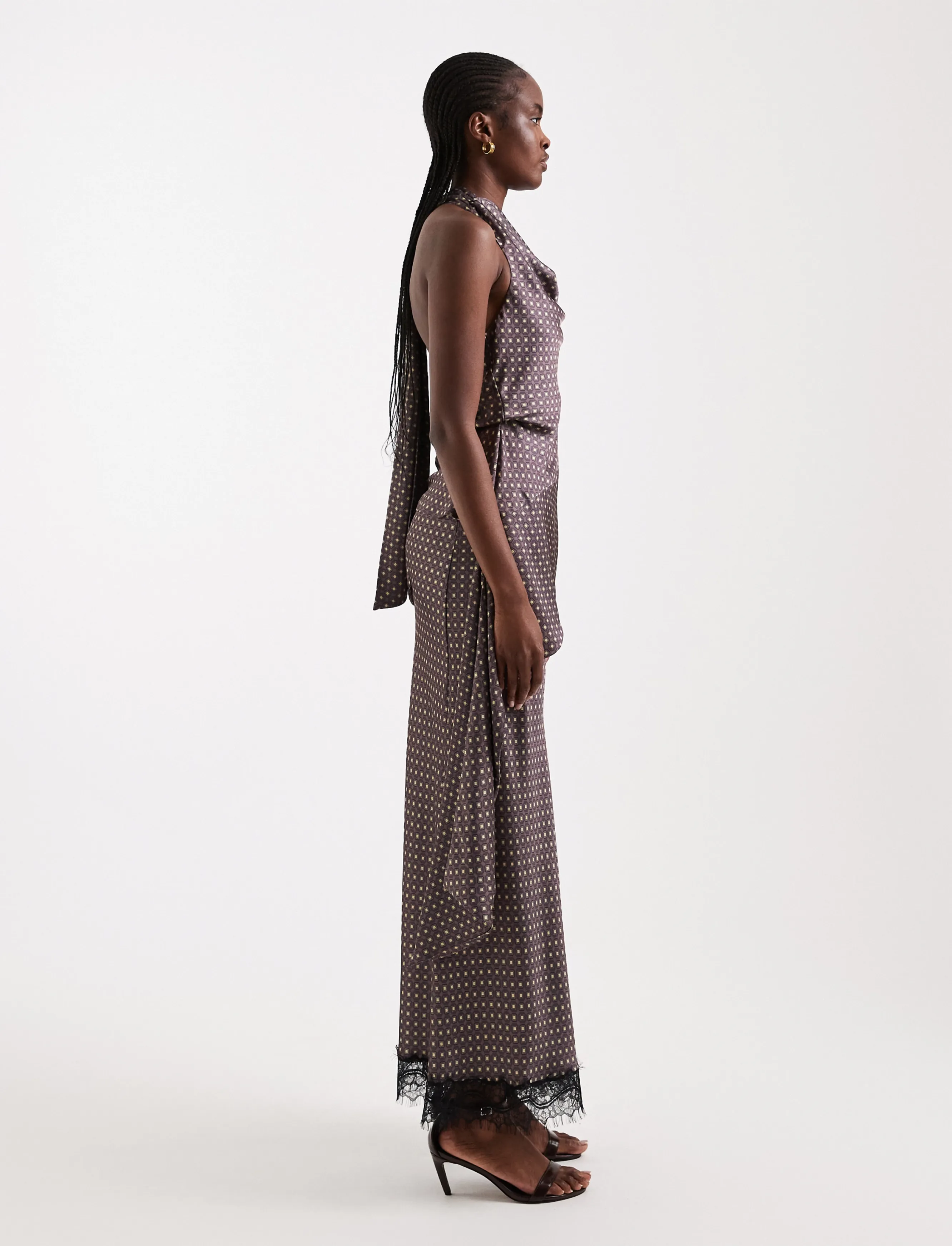 Topshop - TSDANITA SATIN LACE TRIM MAXI SKIRT WVN - satiinseelikud - chocolate lab - 4
