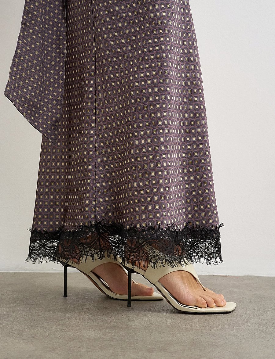Topshop - TSDANITA SATIN LACE TRIM MAXI SKIRT WVN - satinröcke - chocolate lab - 5