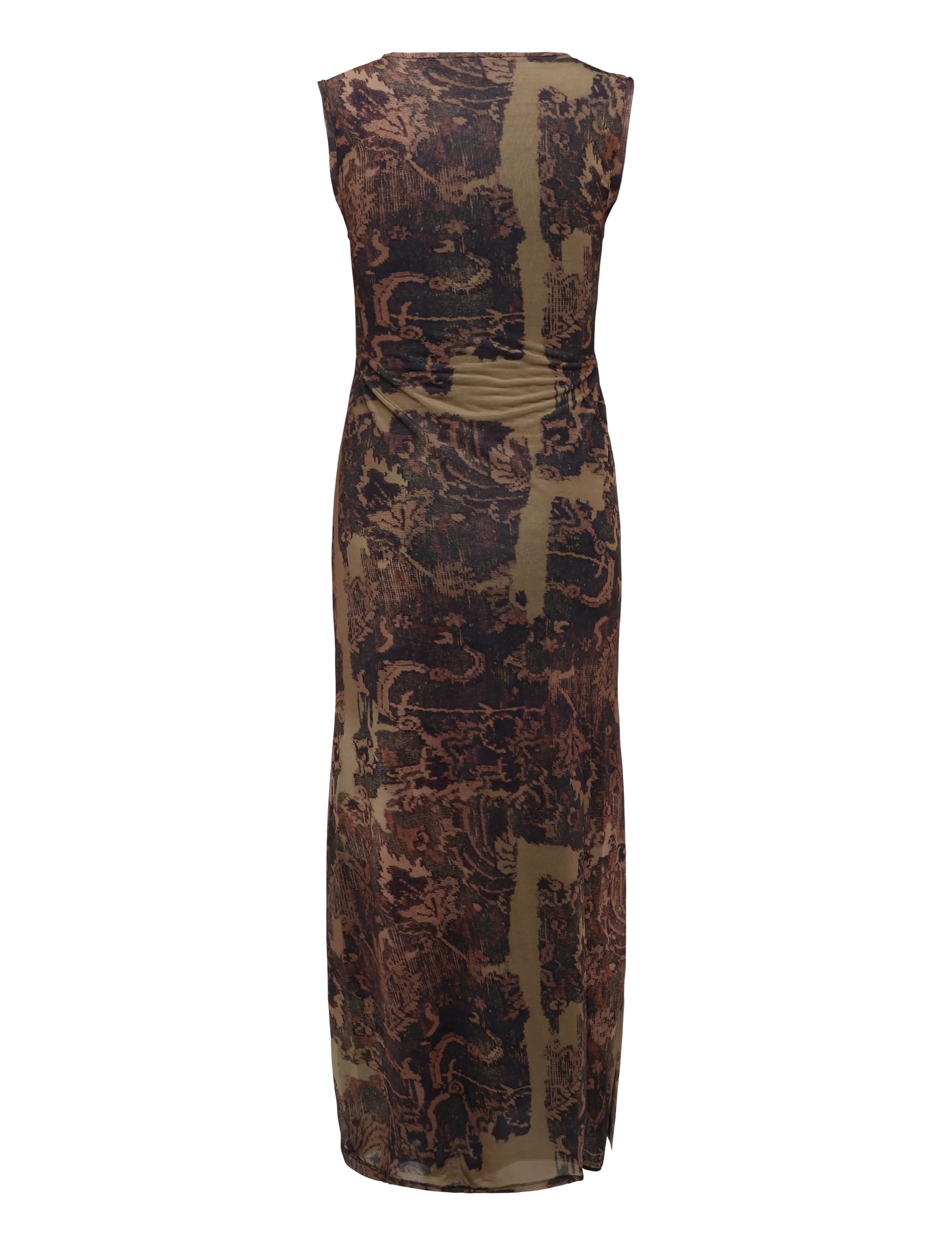 Topshop - TSCAISA MESH CHECK TAPESTRYMAXI JRS - liibuvad kleidid - downtown brown - 2