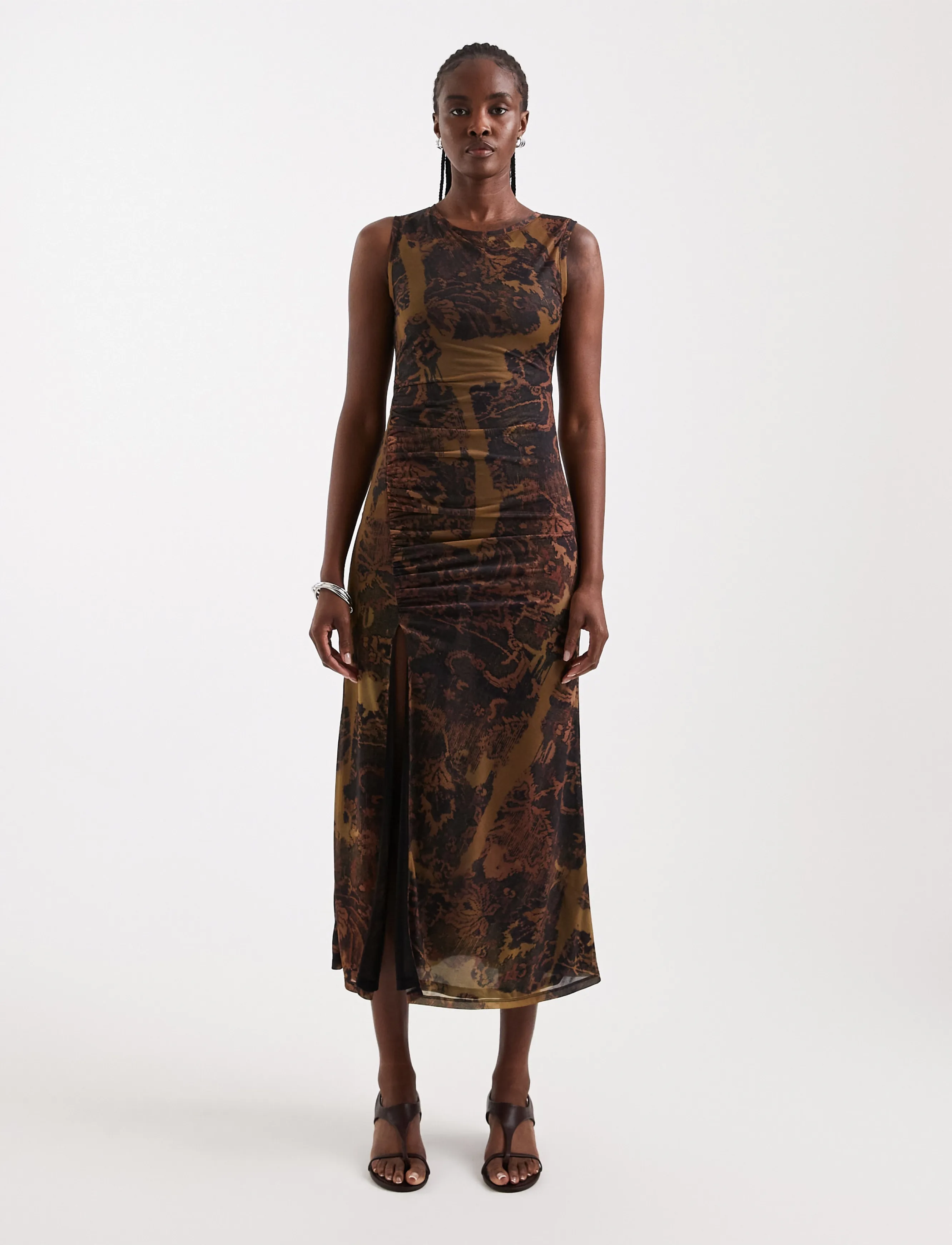 Topshop TSCAISA MESH CHECK TAPESTRYMAXI JRS - Tänavastiil - DOWNTOWN BROWN / brown