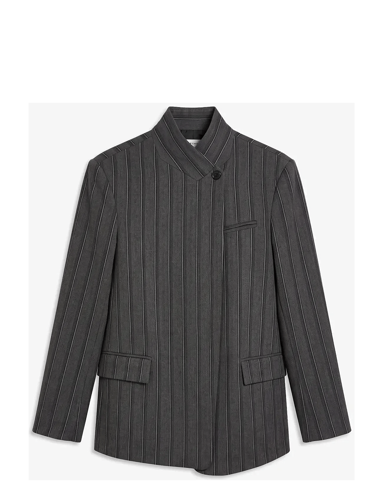 Topshop - Tsalaz Pinstripe Highneck Blazer