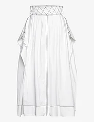 Tory Burch - Diamond Topstitch Poplin Skirt - maxi nederdele - white - 0