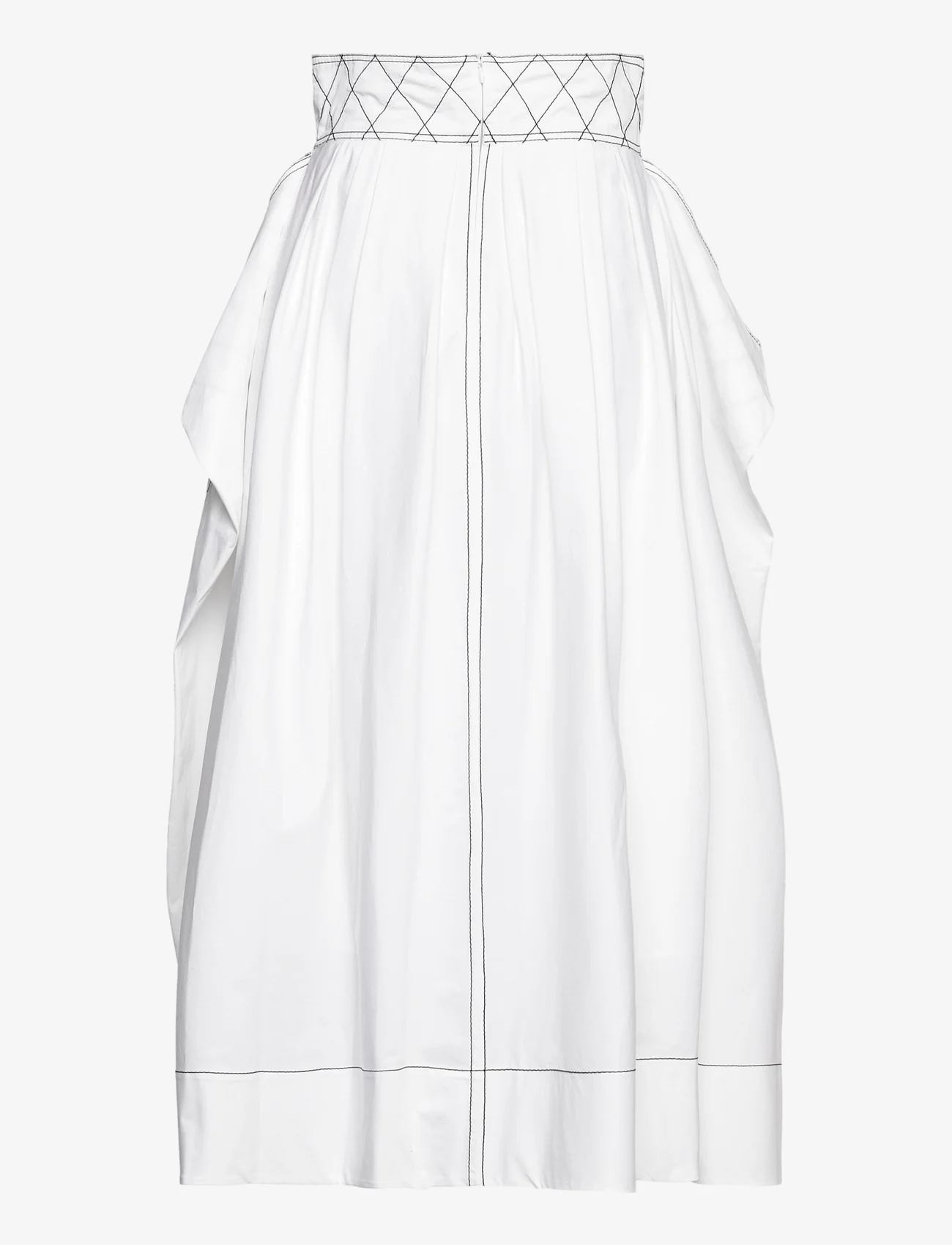 Tory Burch - Diamond Topstitch Poplin Skirt - maxi skirts - white - 1