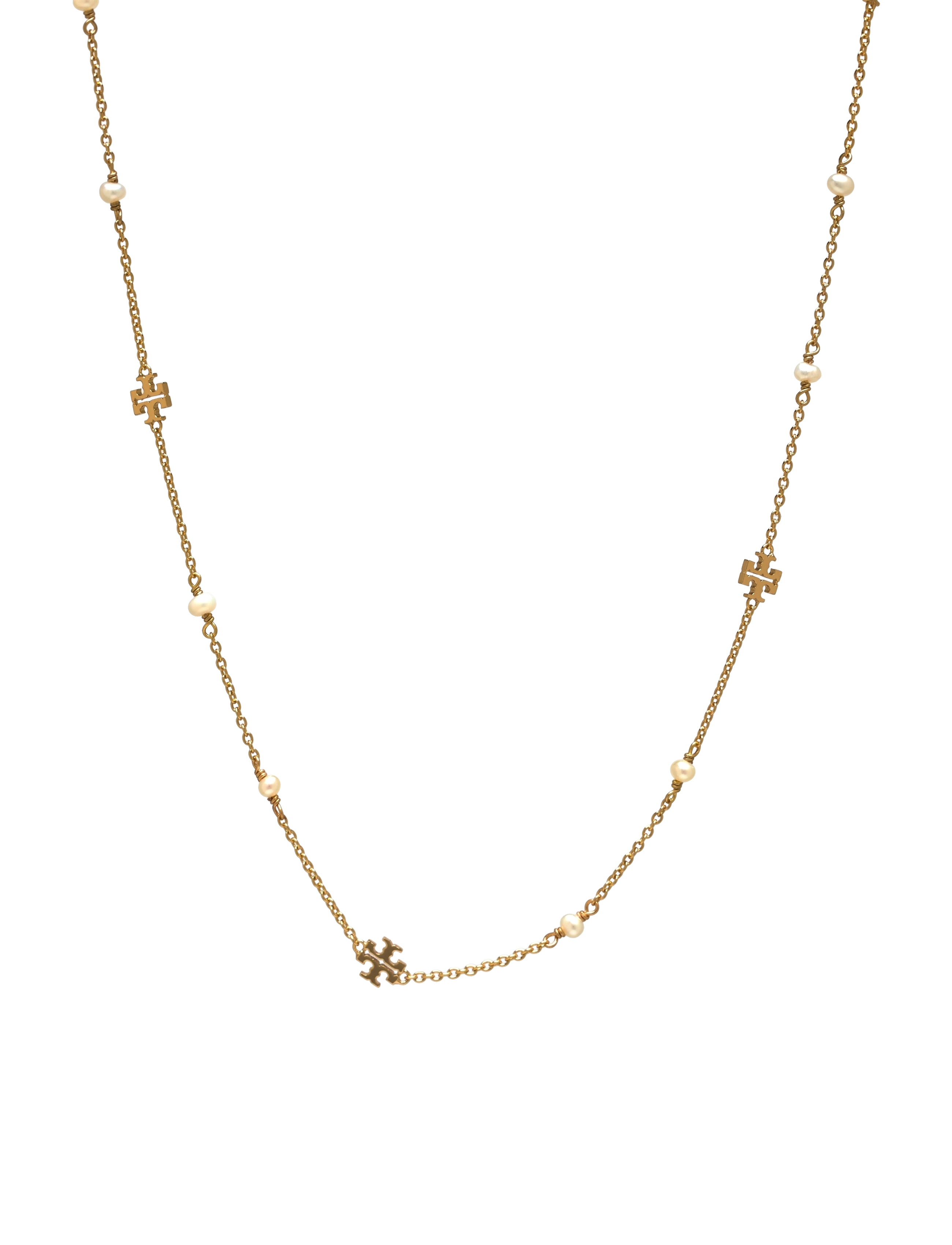 Tory Burch Delicate Moondance Pearl Necklace, One Size, Gold, Halskæder > Kædehalskæder, Dame