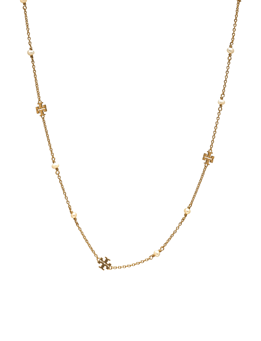 Tory Burch - Delicate Moondance Pearl Necklace - perlenketten - tory gold / pearl - 0