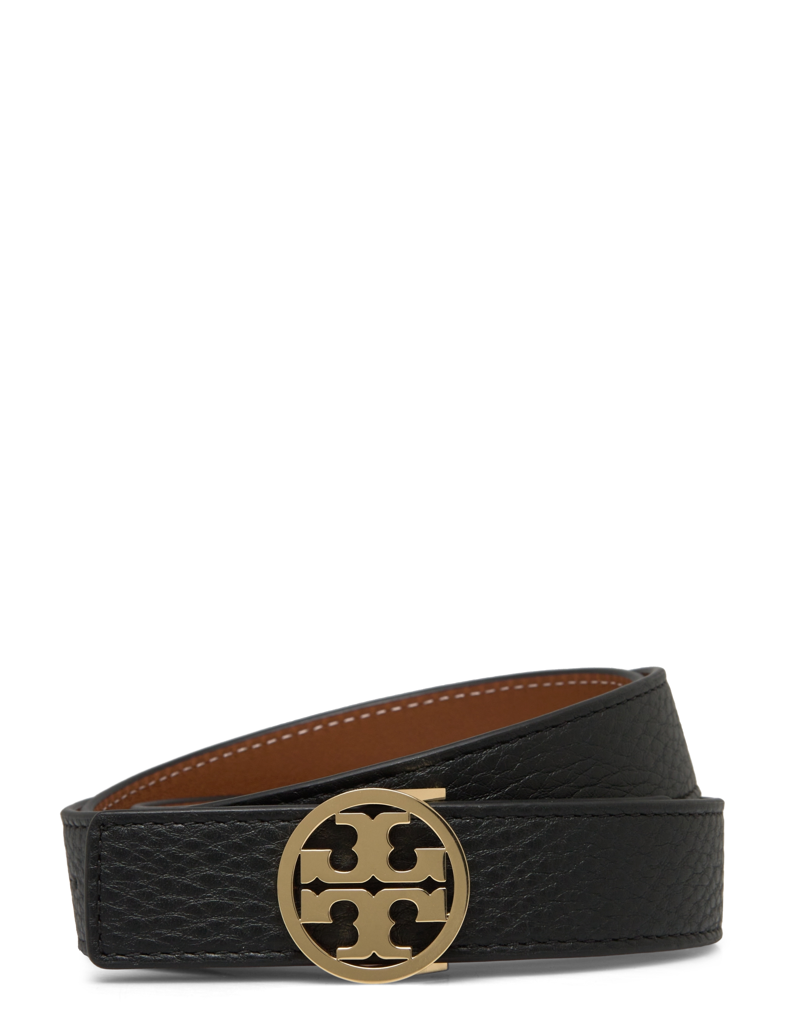 Tory Burch 1" Miller Reversible Belt, Kvinder, Miller Vendbart Bælte, Sort, Str: XL