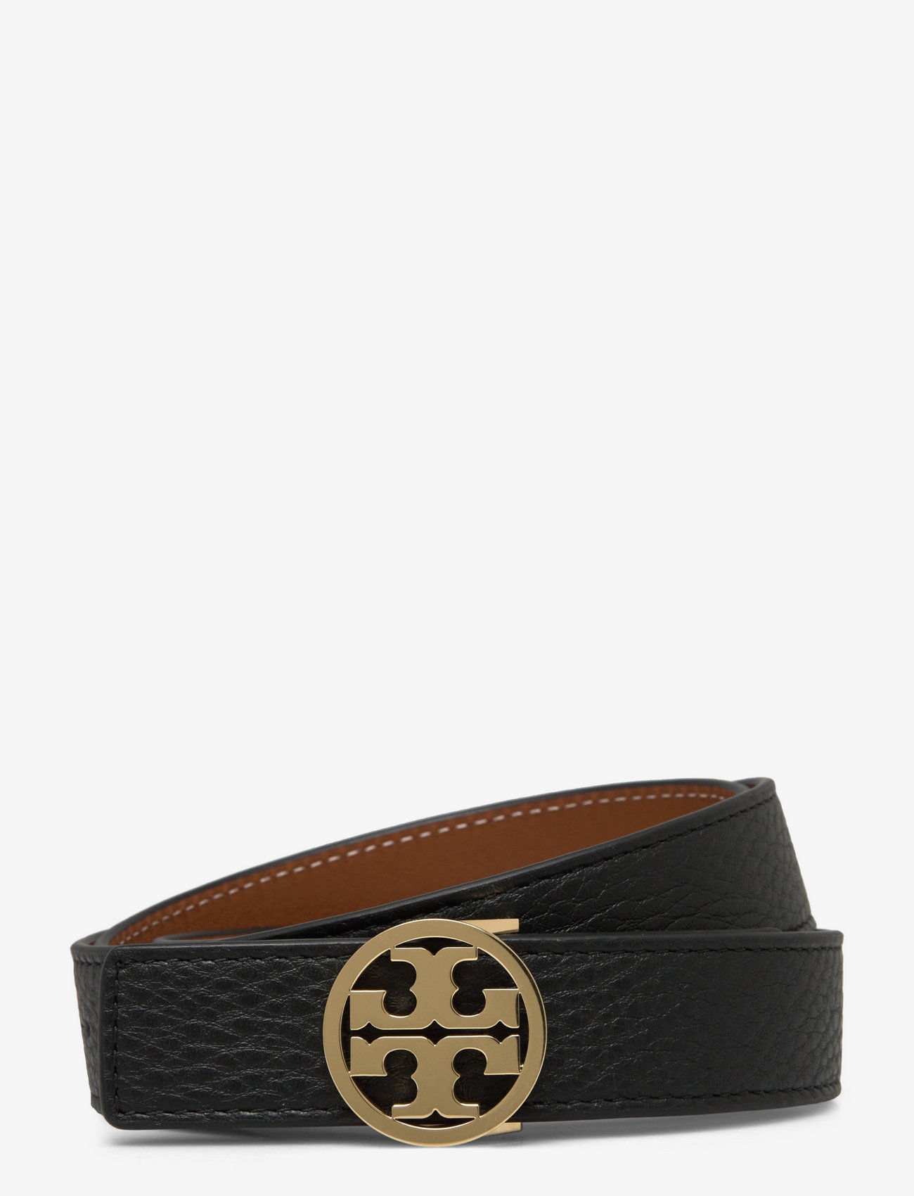 Tory Burch - 1" Miller Reversible Belt - tavalliset vyöt - black / classic cuoio / gold - 0