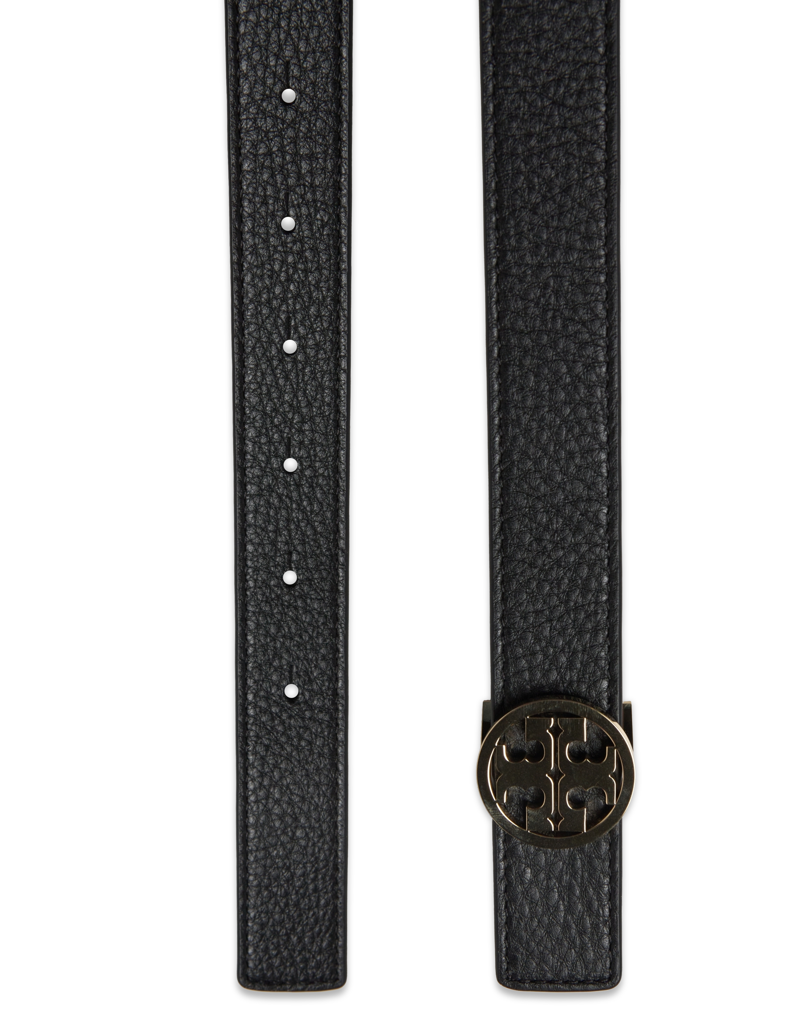 Tory Burch - 1" Miller Reversible Belt - odiniai diržai - black / classic cuoio / gold - 1