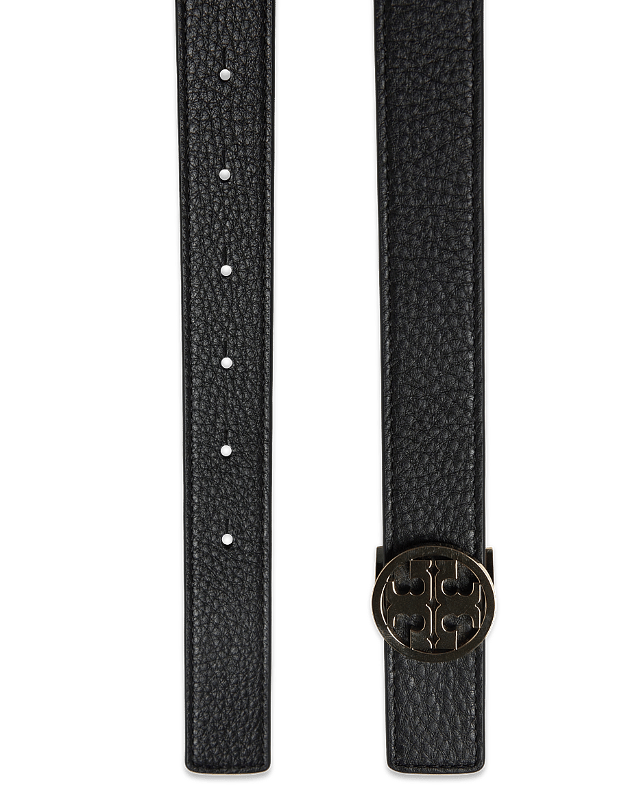 Tory Burch - 1" Miller Reversible Belt - ledergürtel - black / classic cuoio / gold - 1