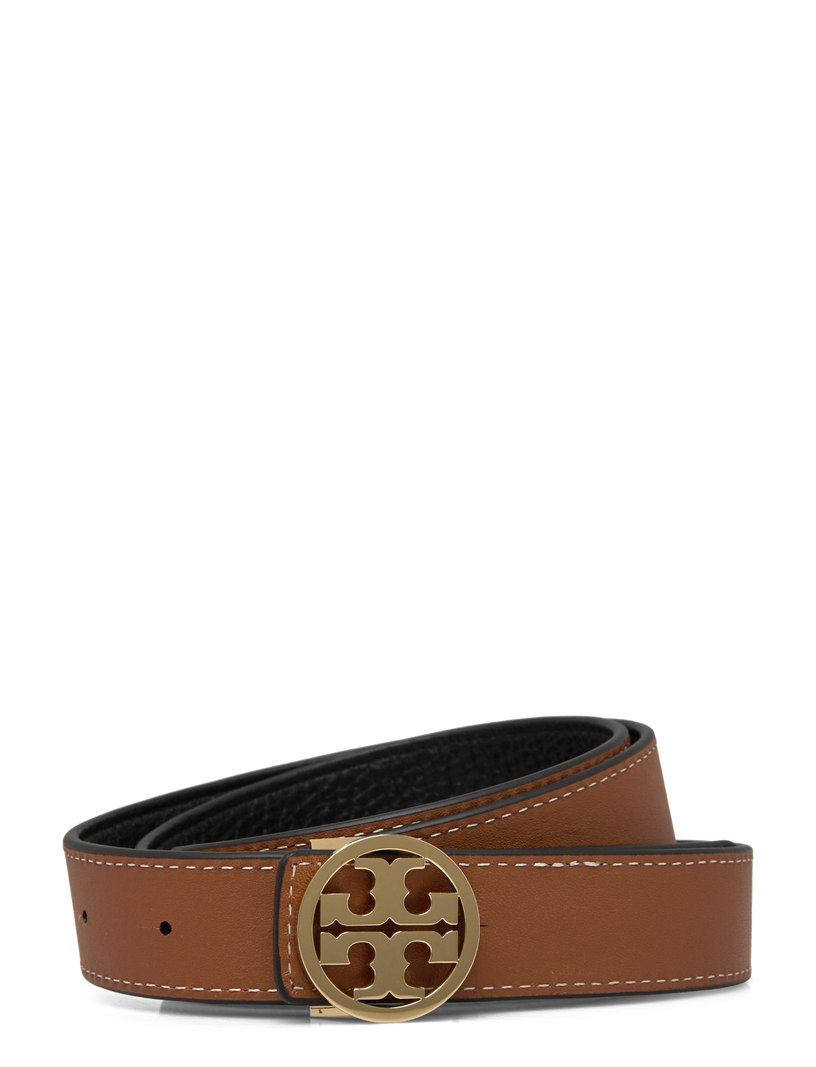 Tory Burch - 1" Miller Reversible Belt - odiniai diržai - black / classic cuoio / gold - 2