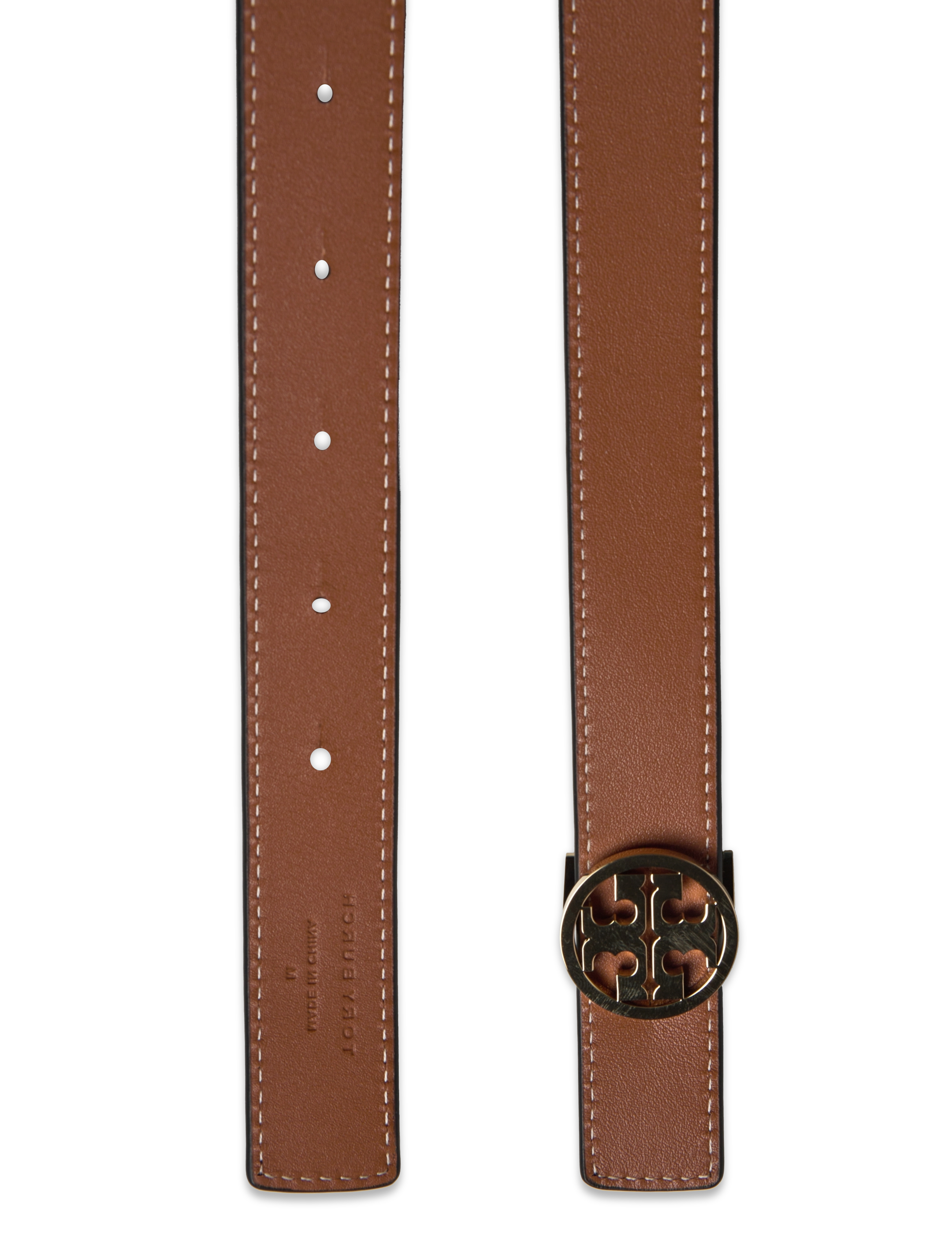 Tory Burch - 1" Miller Reversible Belt - odiniai diržai - black / classic cuoio / gold - 3