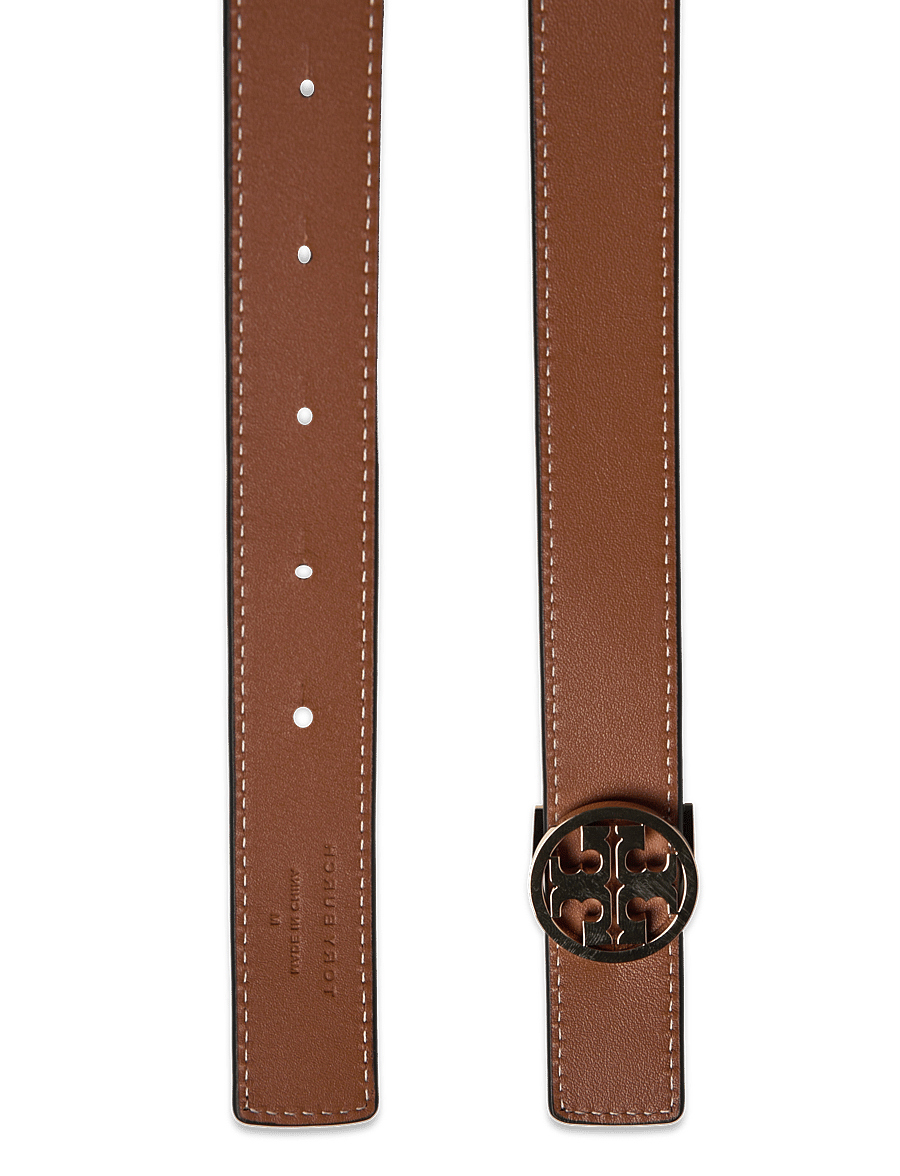 Tory Burch - 1" Miller Reversible Belt - ledergürtel - black / classic cuoio / gold - 3