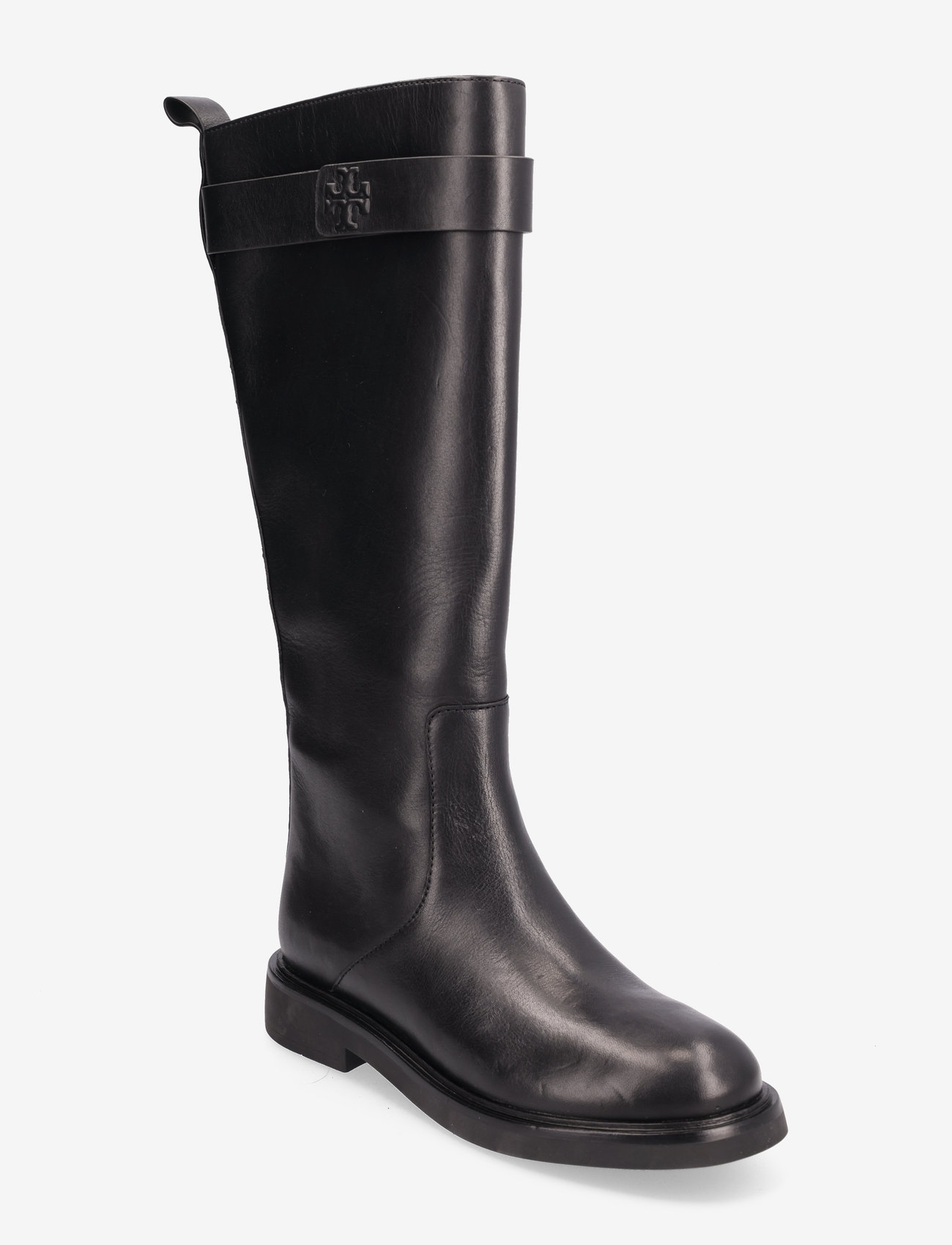 Tory Burch - DOUBLE T UTILITY BOOT 35MM - pitkävartiset saappaat - perfect black - 0