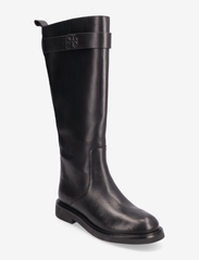 Tory Burch - DOUBLE T UTILITY BOOT 35MM - pitkävartiset saappaat - perfect black - 0