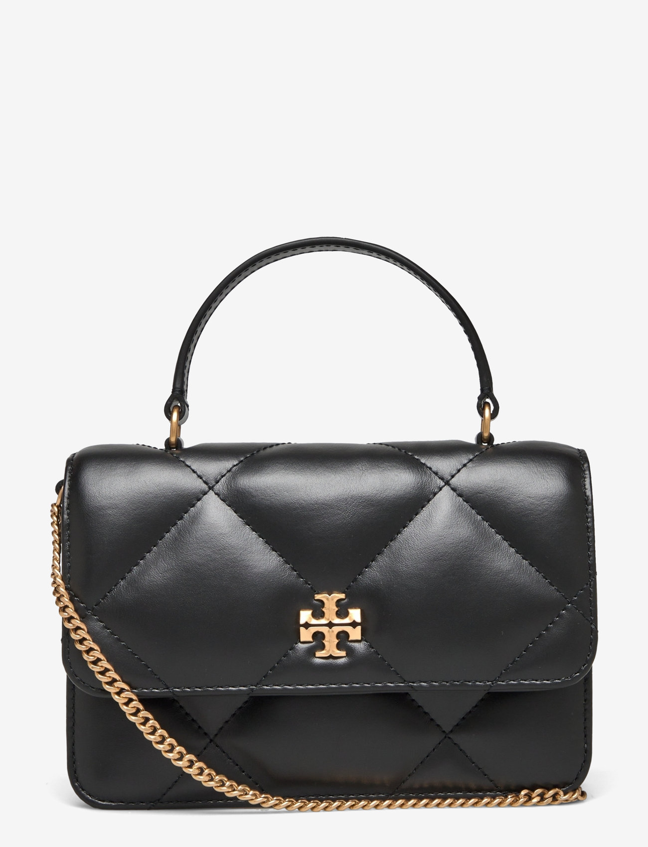 Tory Burch - Kira Diamond Quilt Mini Top Handle Chain Wallet - shoulder bags - black - 0