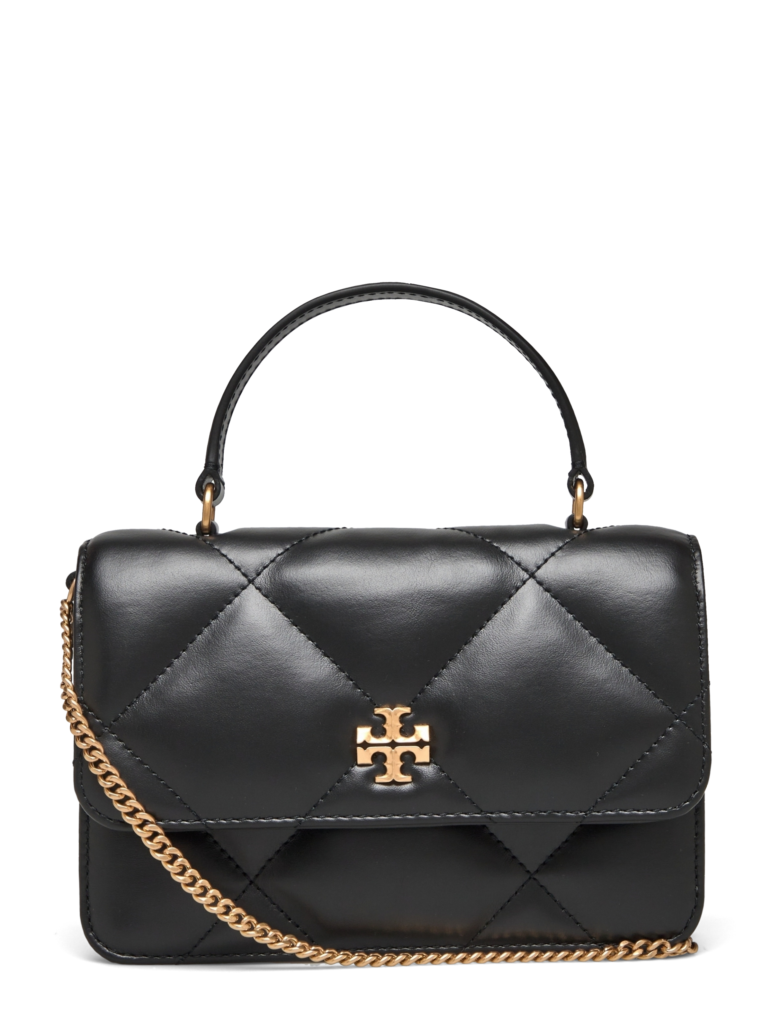 Tory Burch Kira Diamond Quilt Mini Top Handle Chain Wallet - Õlakotid - BLACK / black