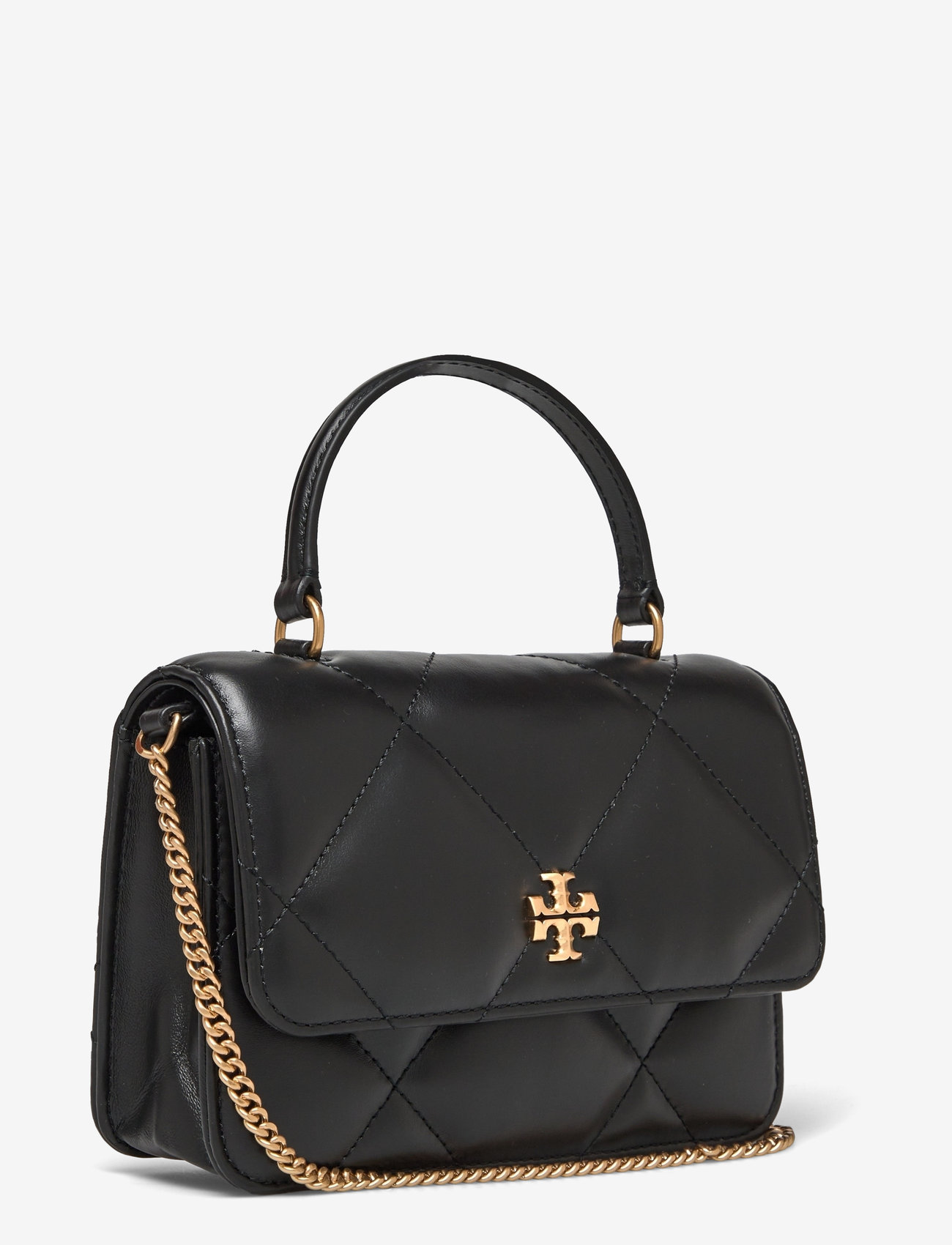 Tory Burch - Kira Diamond Quilt Mini Top Handle Chain Wallet - shoulder bags - black - 2