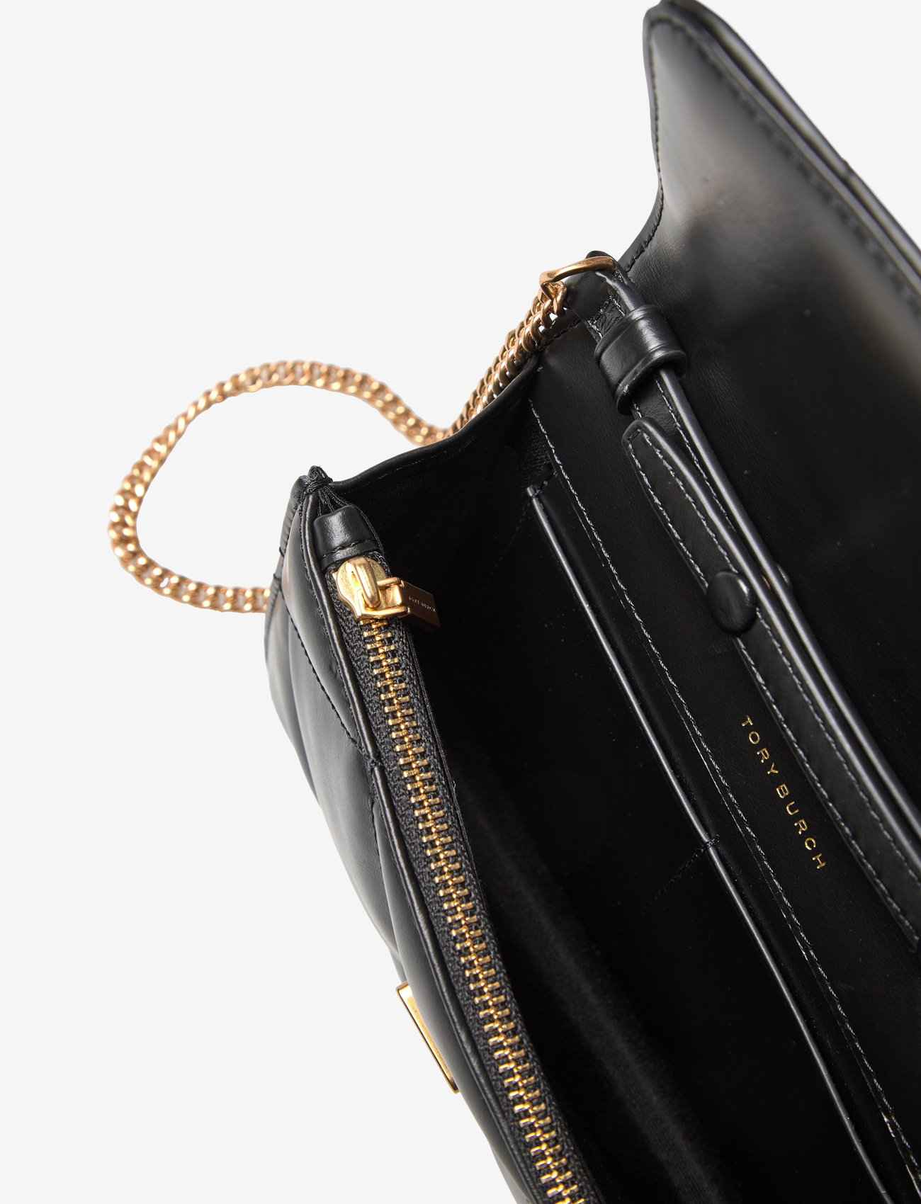 Tory Burch - Kira Diamond Quilt Mini Top Handle Chain Wallet - shoulder bags - black - 4