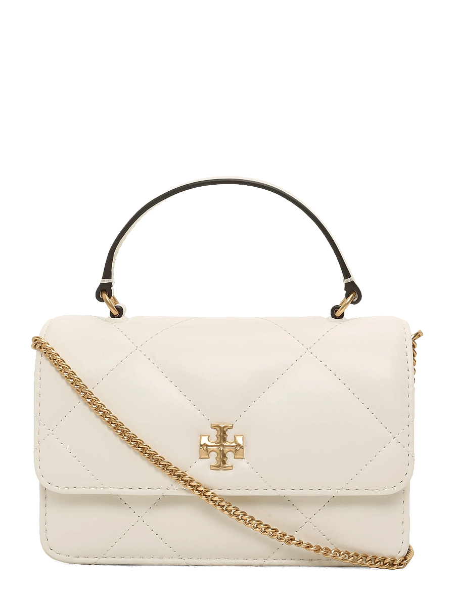 Tory Burch - Kira Diamond Quilt Mini Top Handle Chain Wallet - kotid - warm white - 0