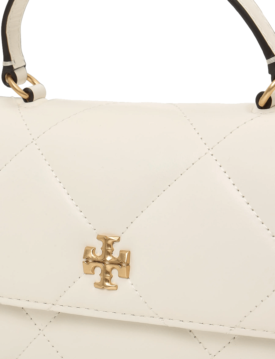 Tory Burch - Kira Diamond Quilt Mini Top Handle Chain Wallet - kotid - warm white - 2