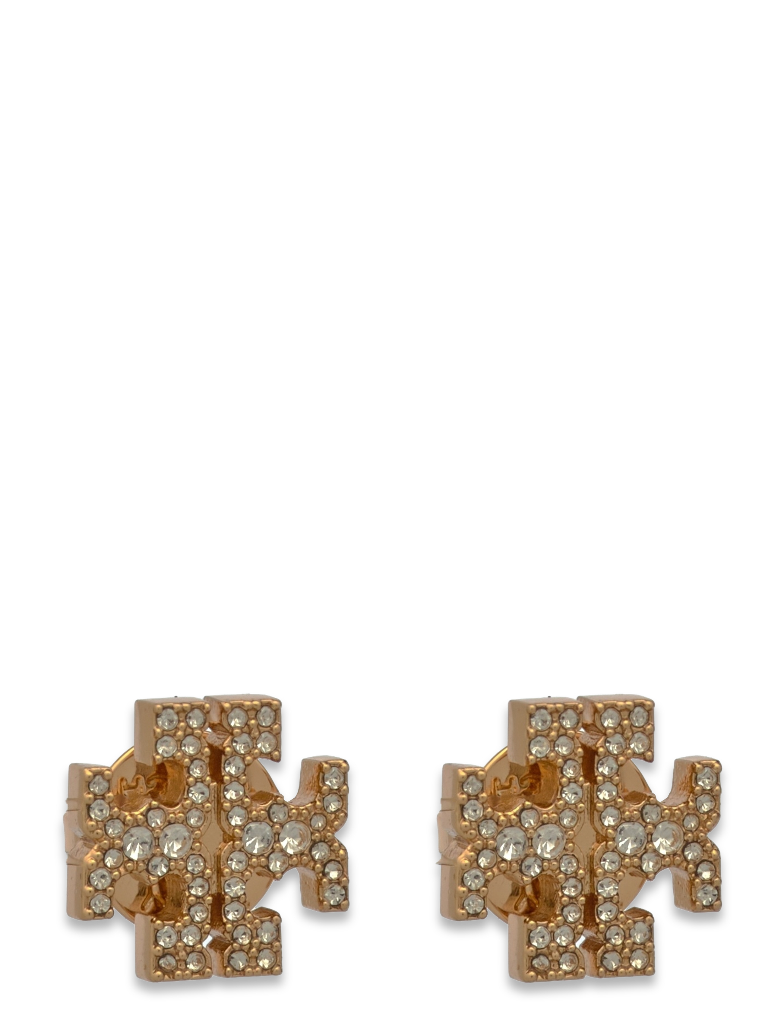 Tory Burch Icon Pavé Stud Earrings, Pave Ørestikker, Guld, Str: ONE SIZE