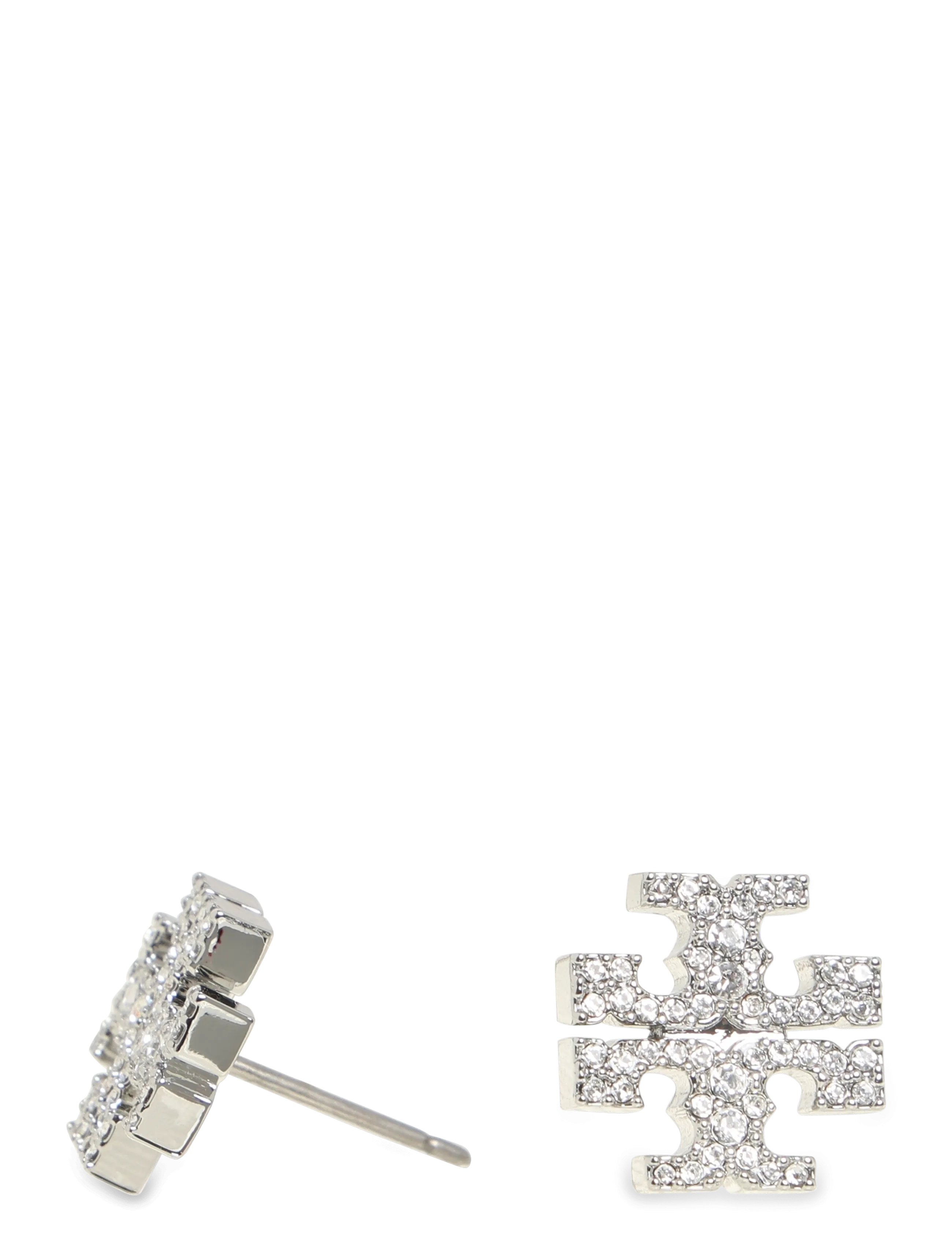 Tory Burch - Icon Pavé Stud Earrings - Ørestikker - tory silver / crystal - 1