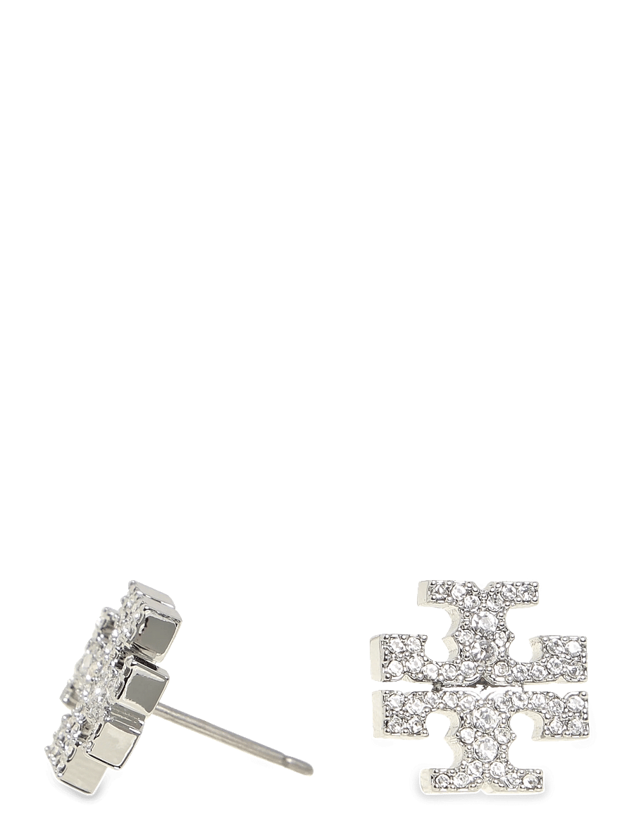 Tory Burch - Icon Pavé Stud Earrings - pinna eyrnalokkar - tory silver / crystal - 1