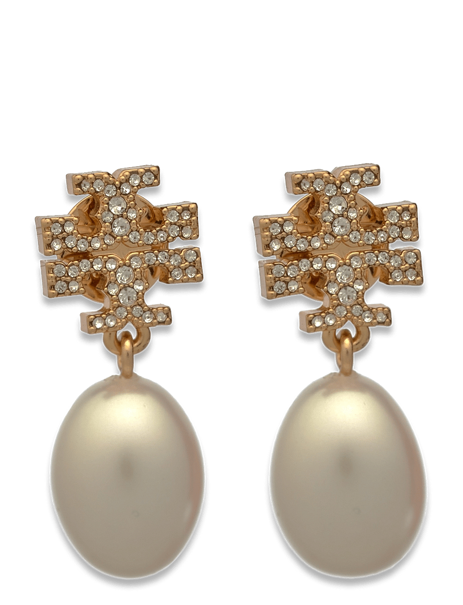 Tory Burch - Moondance Pearl and Pavé Drop Earrings - pärlörhängen - tory gold / pearl - 0