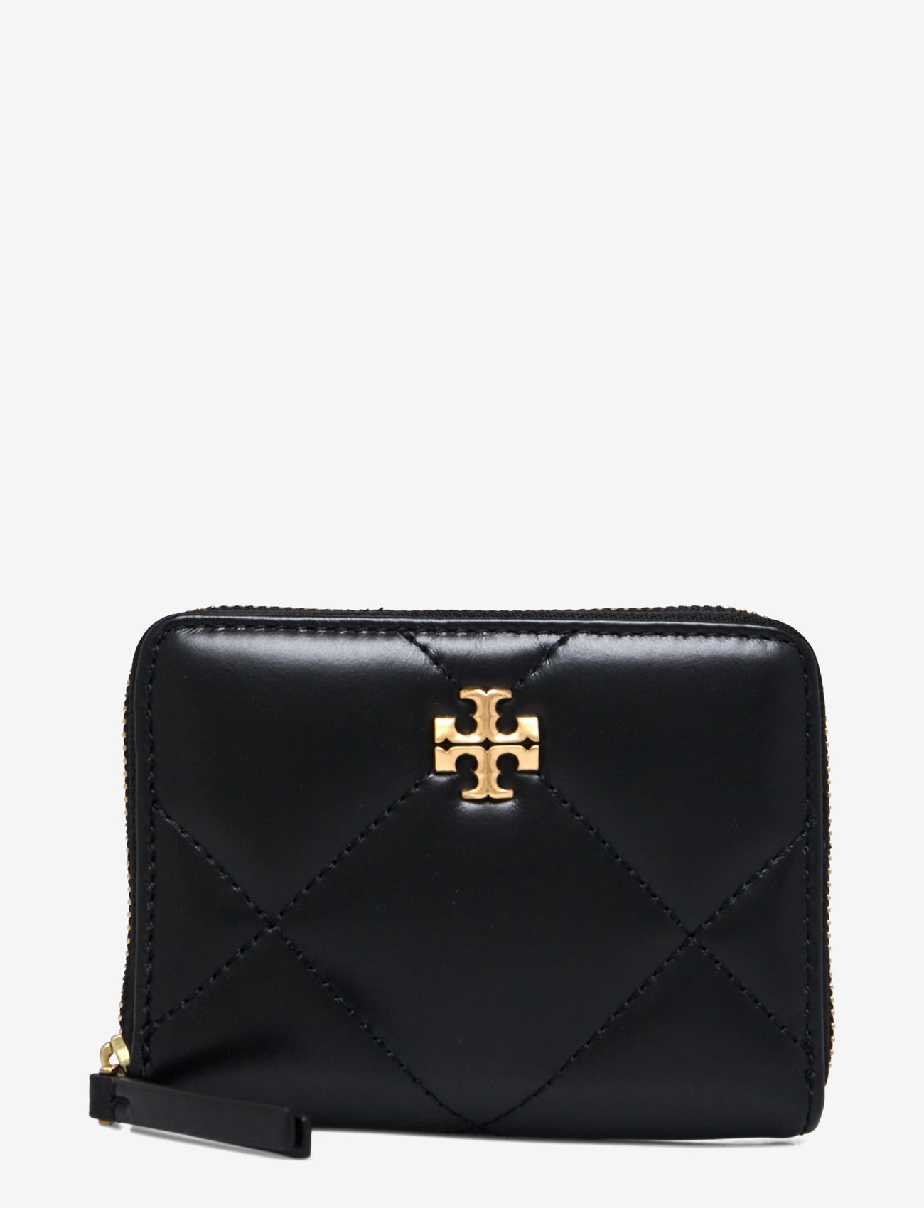 Tory Burch - Kira Diamond Quilt Small Zip Around Wallet - black - 0