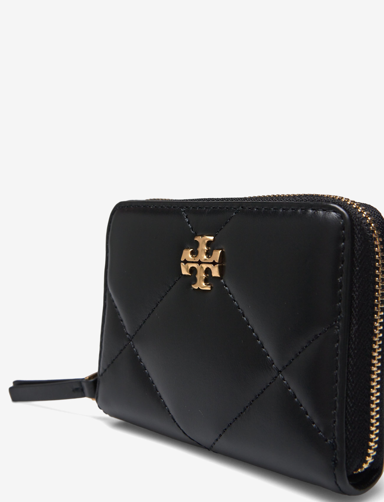 Tory Burch - Kira Diamond Quilt Small Zip Around Wallet - black - 3
