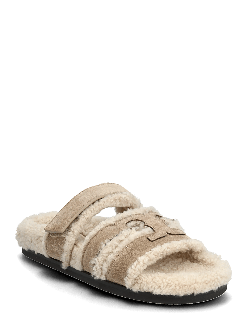 Tory Burch - INES SHEARLING SPORT SLIDE - arkityyli - noisette / taupe - 0