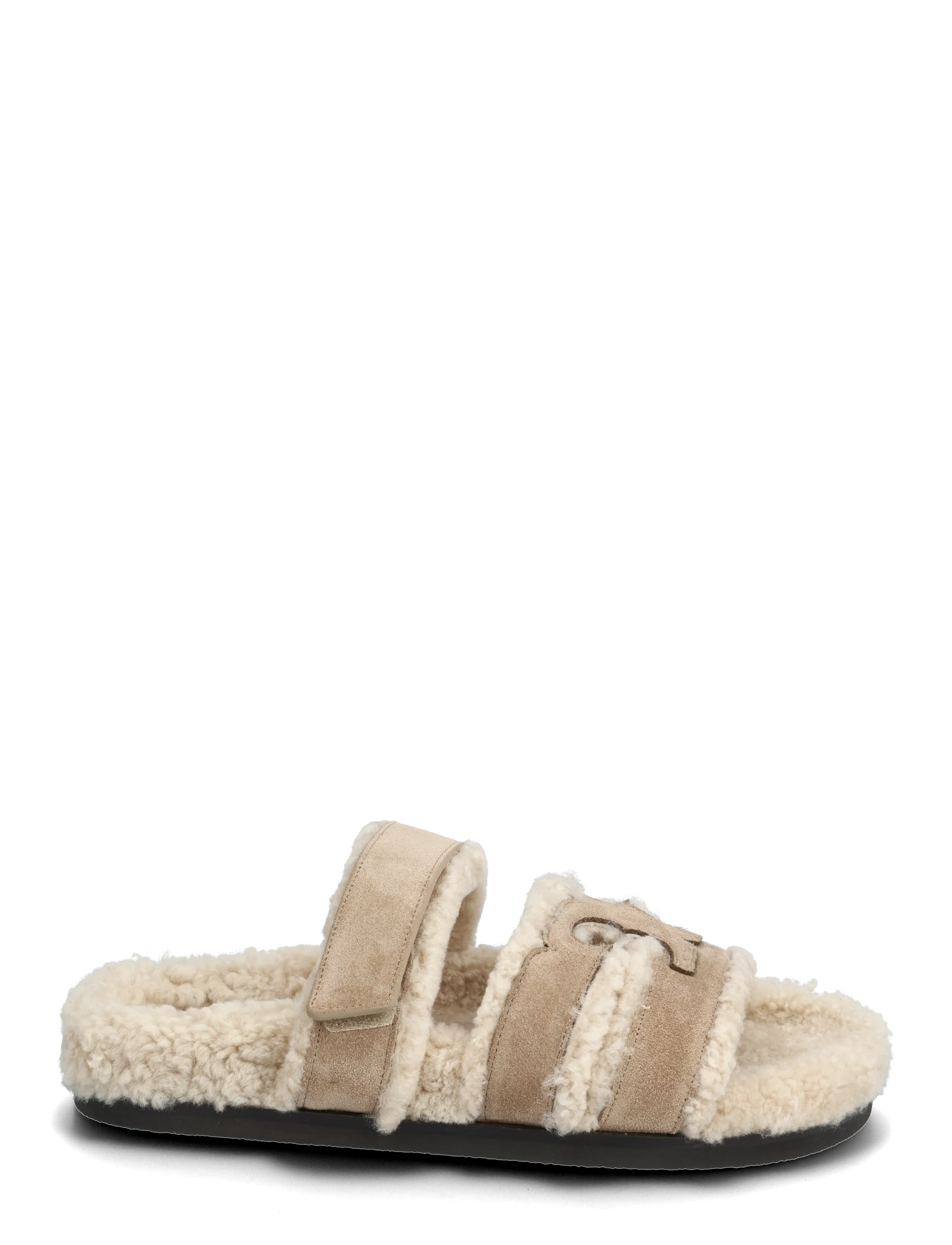 Tory Burch - INES SHEARLING SPORT SLIDE - kvinder - noisette / taupe - 1