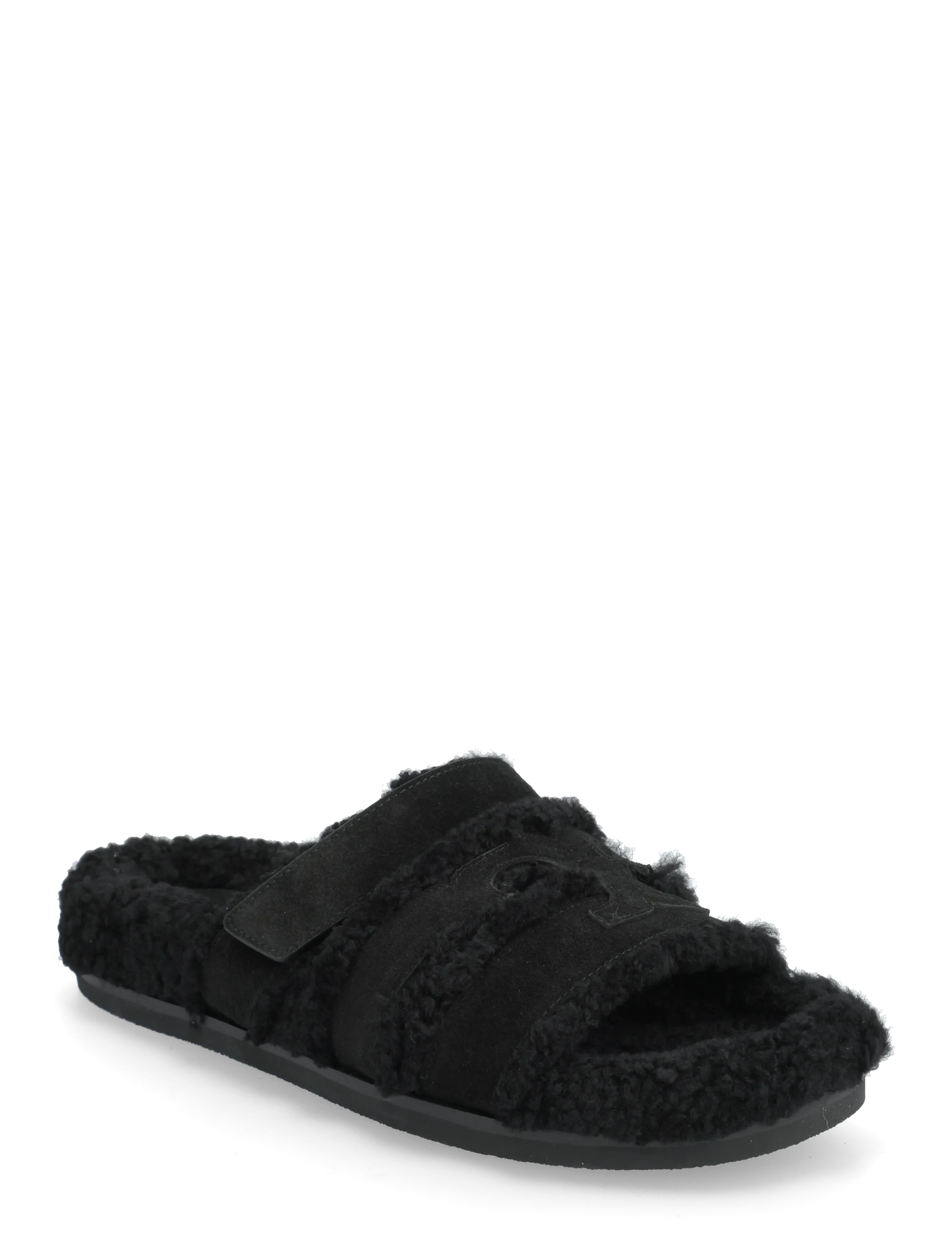 Tory Burch INES SHEARLING SPORT SLIDE - Tory Burch - PERFECT BLACK / BLACK / black