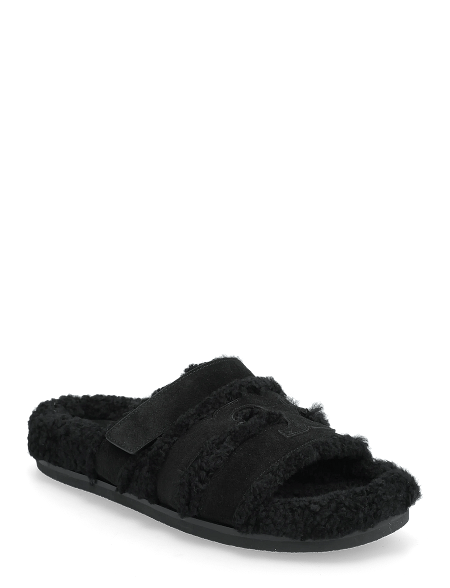 Tory Burch - INES SHEARLING SPORT SLIDE - tohvelit - perfect black / black - 0