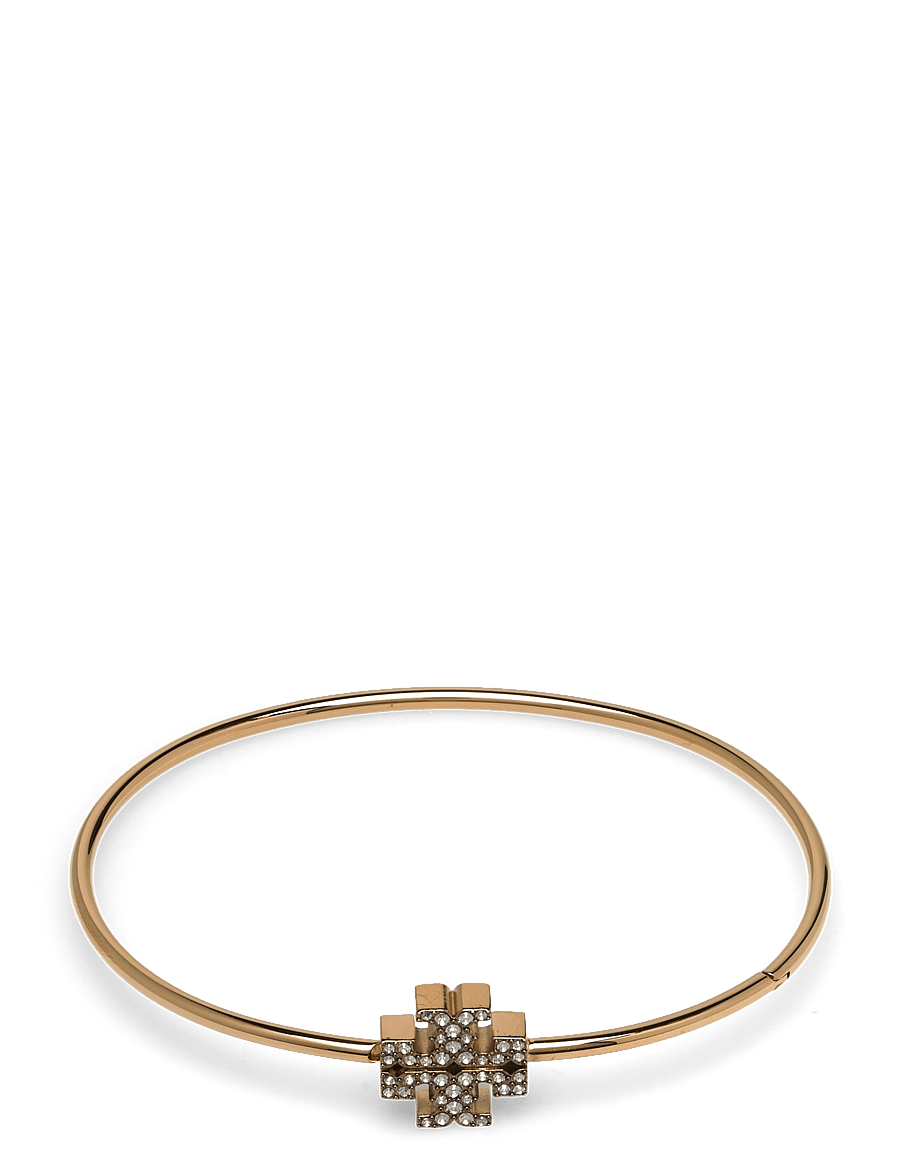 Tory Burch - Eleanor Pave Hinged Cuff - armreifen - tory gold / crystal - 0