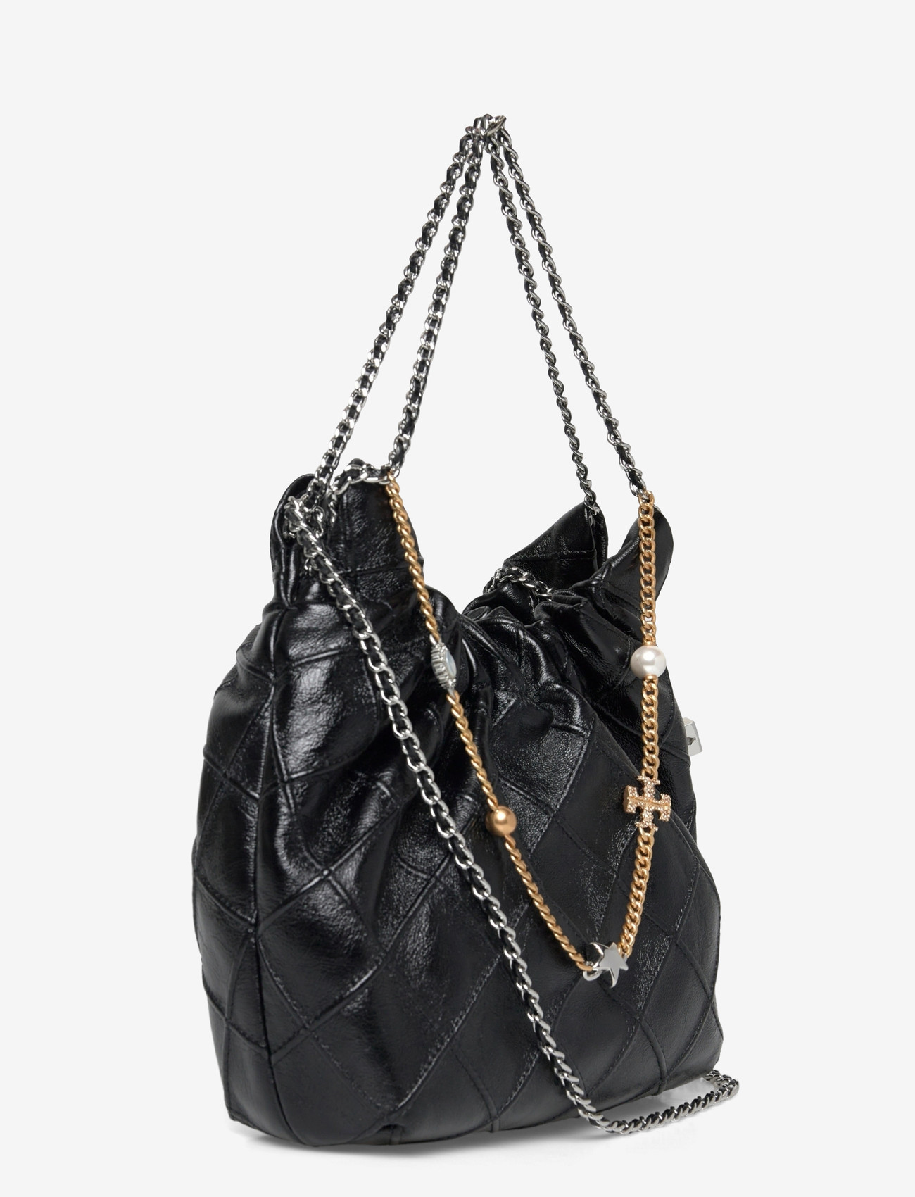 Tory Burch - Fleming Distressed Mini Hobo Bag - speciella tillfällen - black - 2