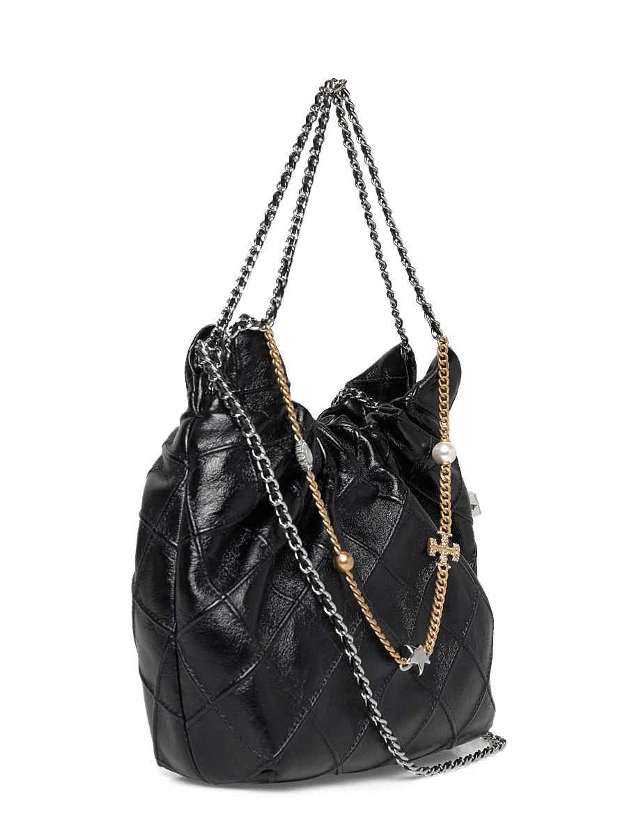 Tory Burch - Fleming Distressed Mini Hobo Bag - tasker - black - 2