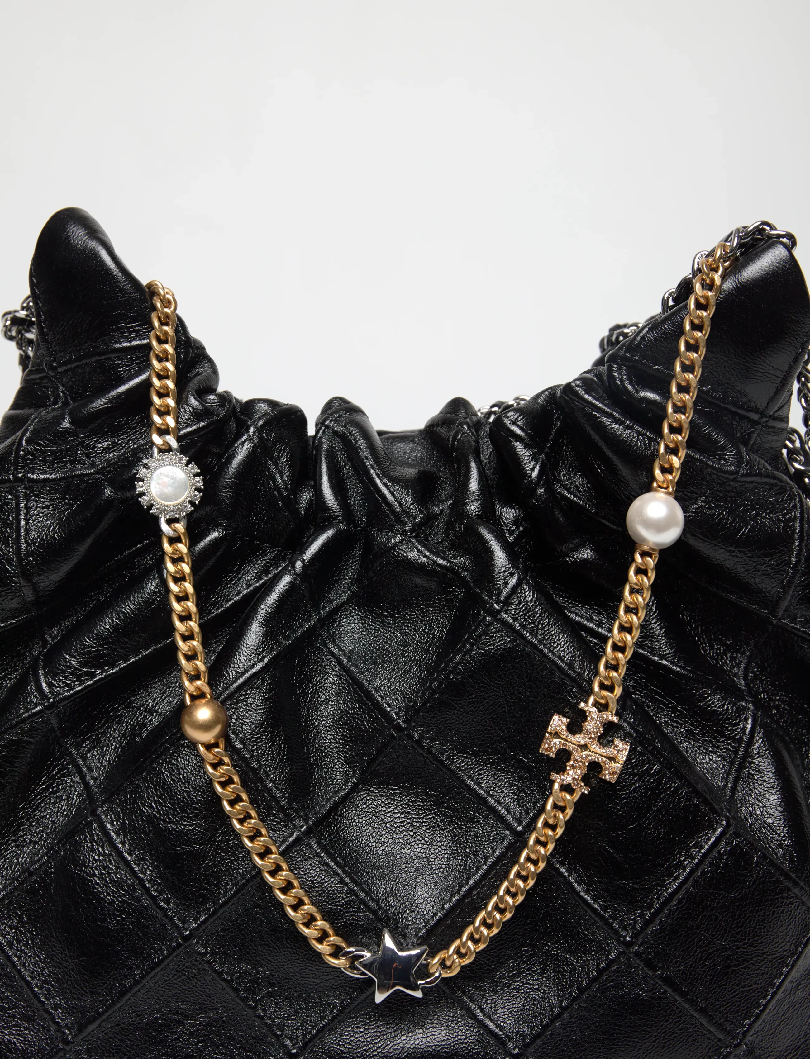 Tory Burch - Fleming Distressed Mini Hobo Bag - tasker - black - 3