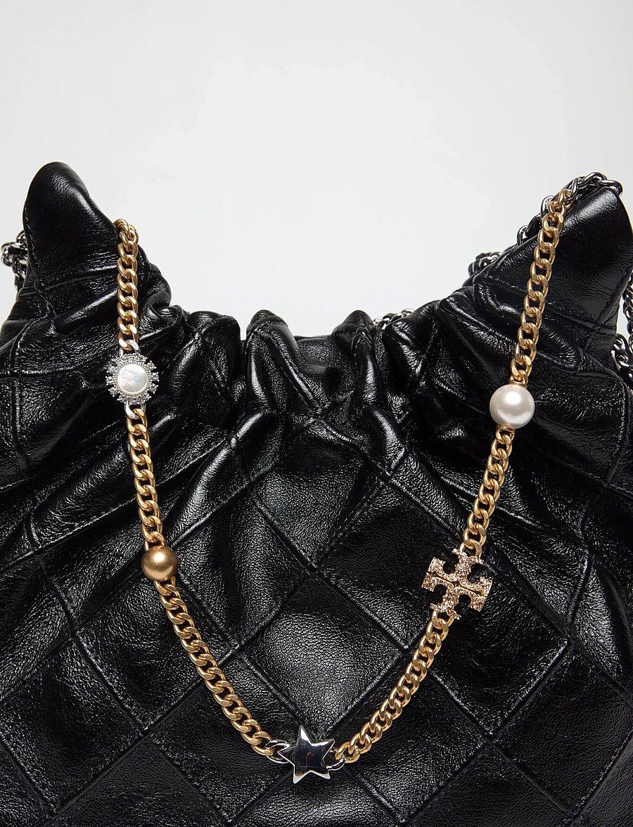 Tory Burch - Fleming Distressed Mini Hobo Bag - tasker - black - 3